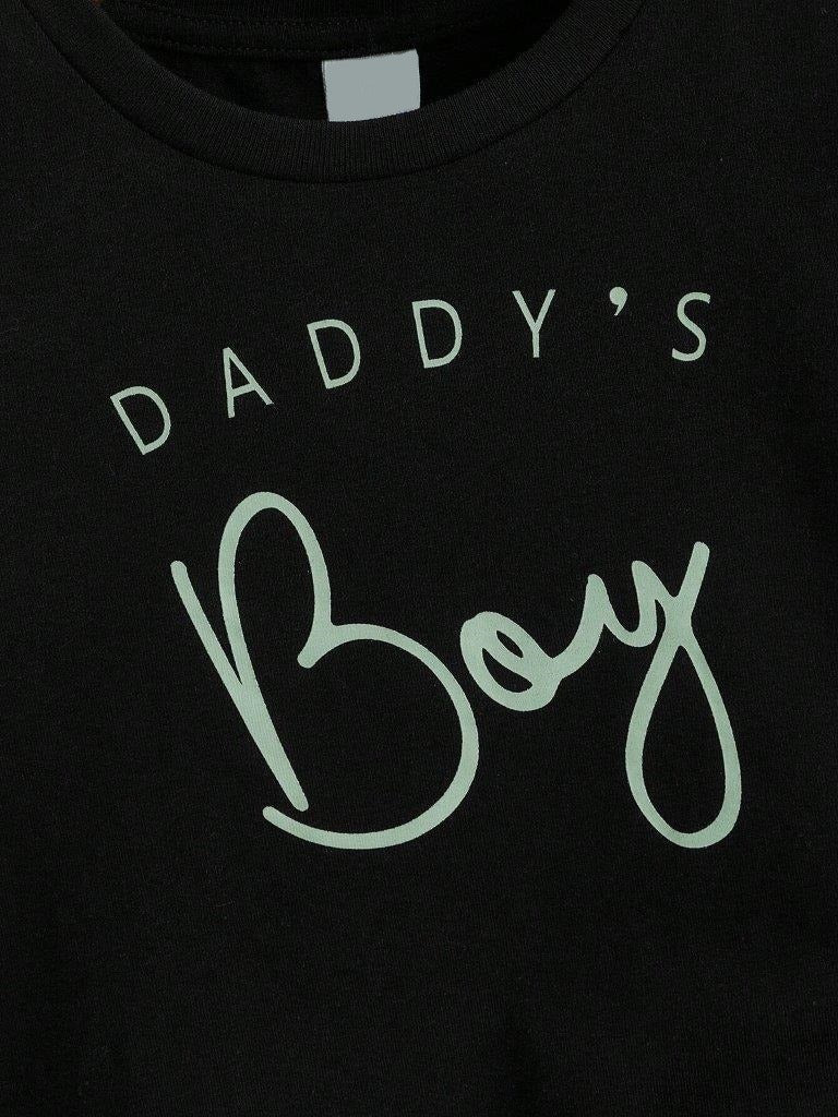 Kids T-Shirt & Short Set Printed Daddys Boy Sea Green - Sunshine - Image 6