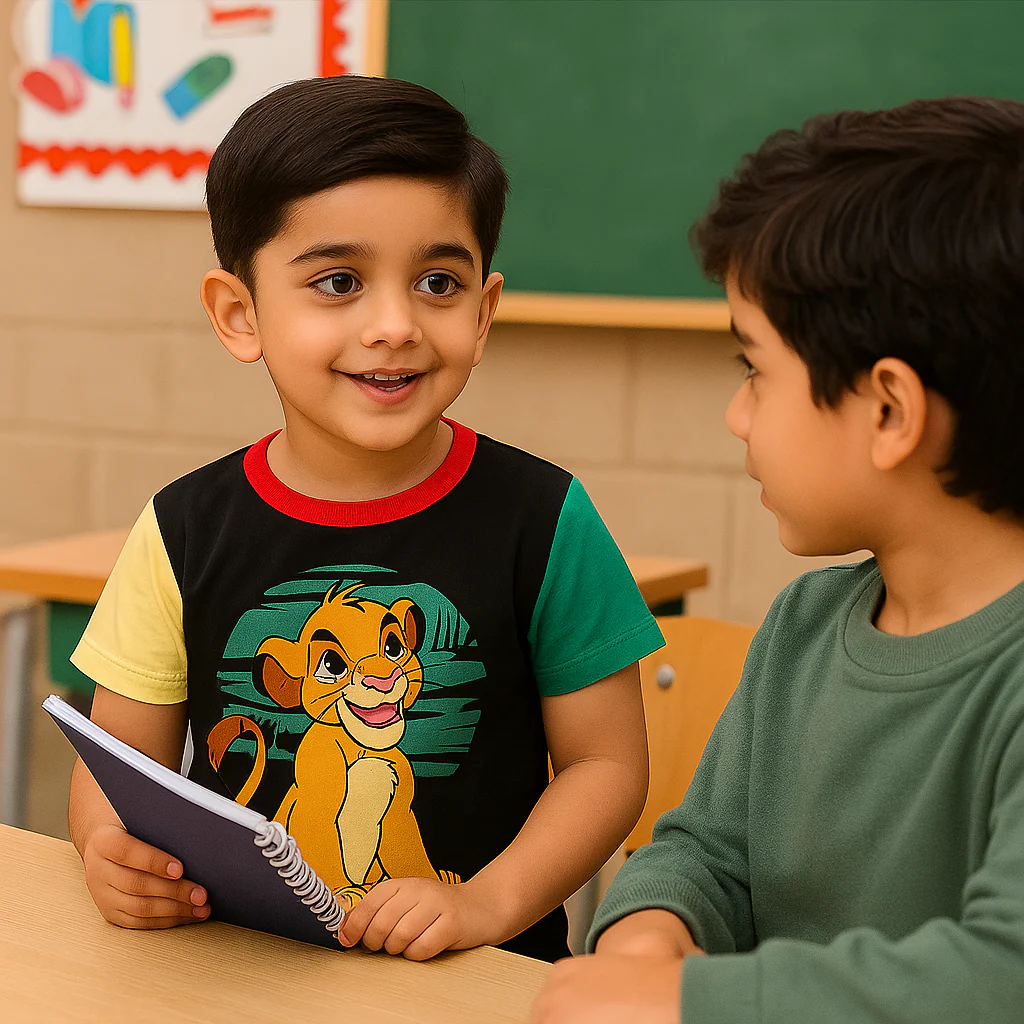 Kids T-Shirt & Short Set Printed Lion Black - Sunshine - Image 2