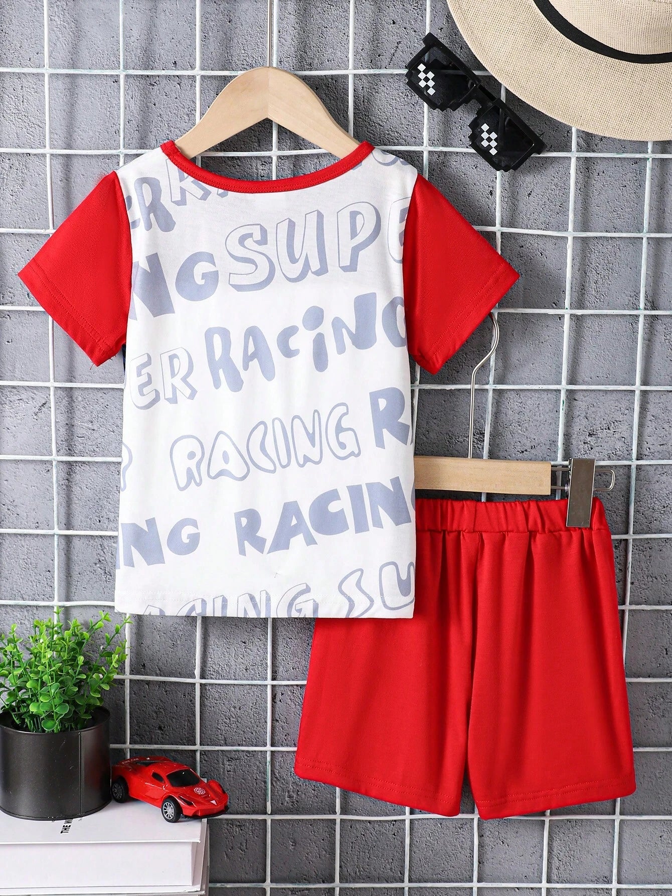 Kids T-Shirt & Short Set Printed Monster Truck Red - Sunshine - Image 3