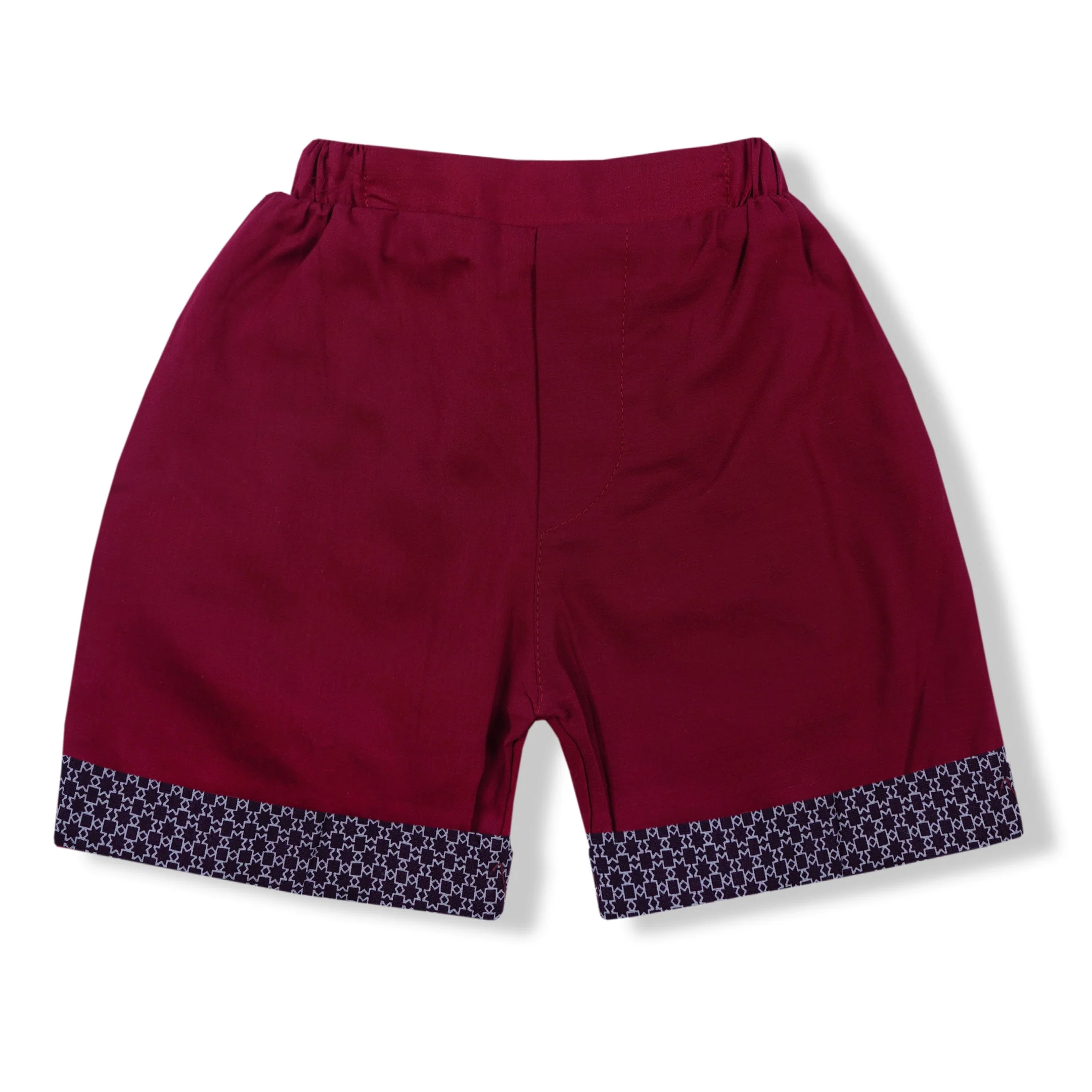 Kids T-Shirt & Short Set Tie Maroon - Sunshine - Image 4