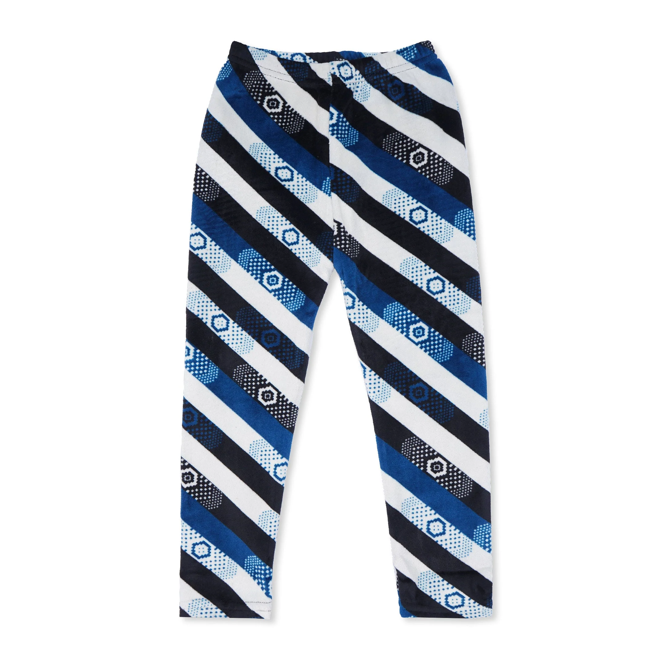 Kids Velvet Tights Blue & Black Stripes - Sunshine - Image 3
