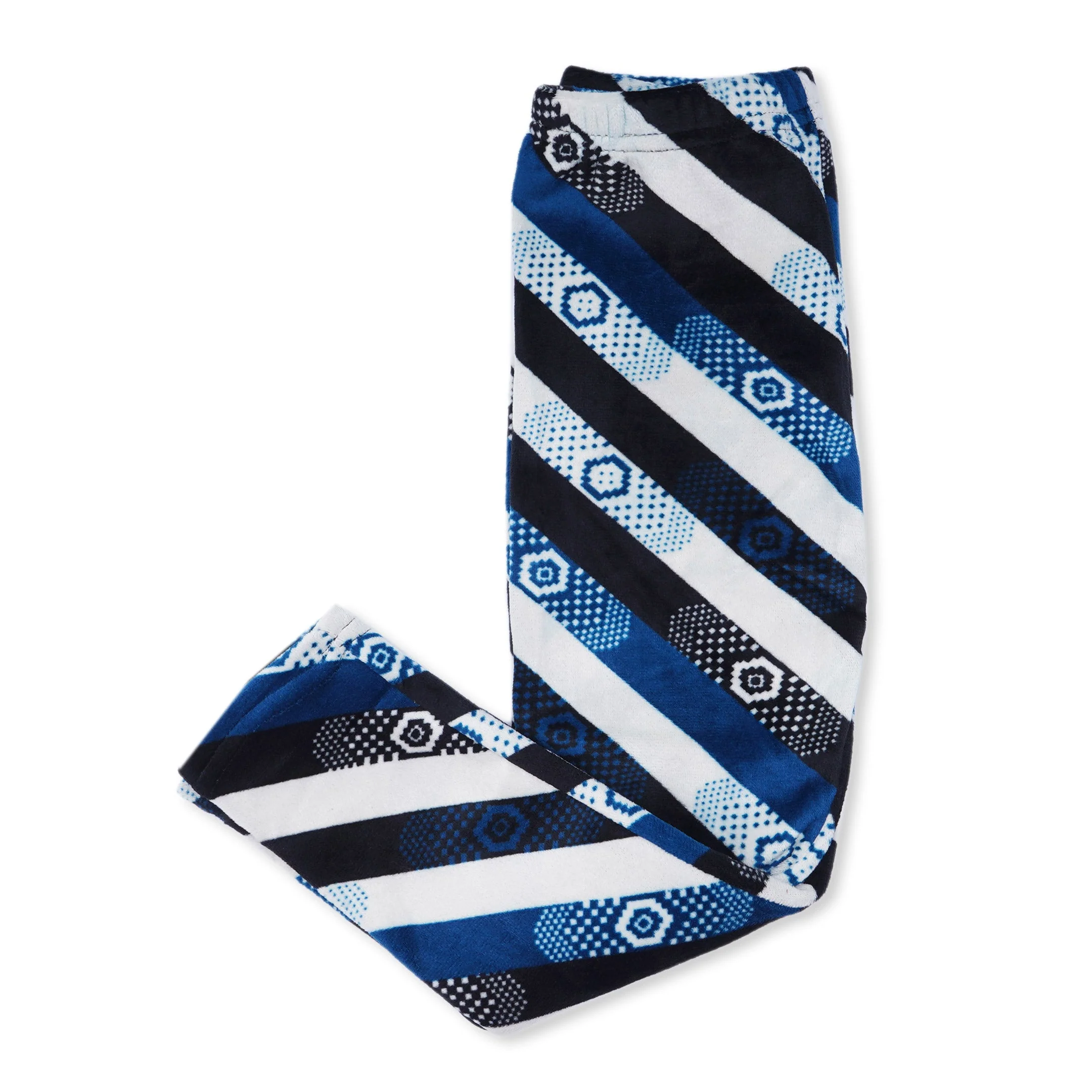 Kids Velvet Tights Blue & Black Stripes - Sunshine - Image 4