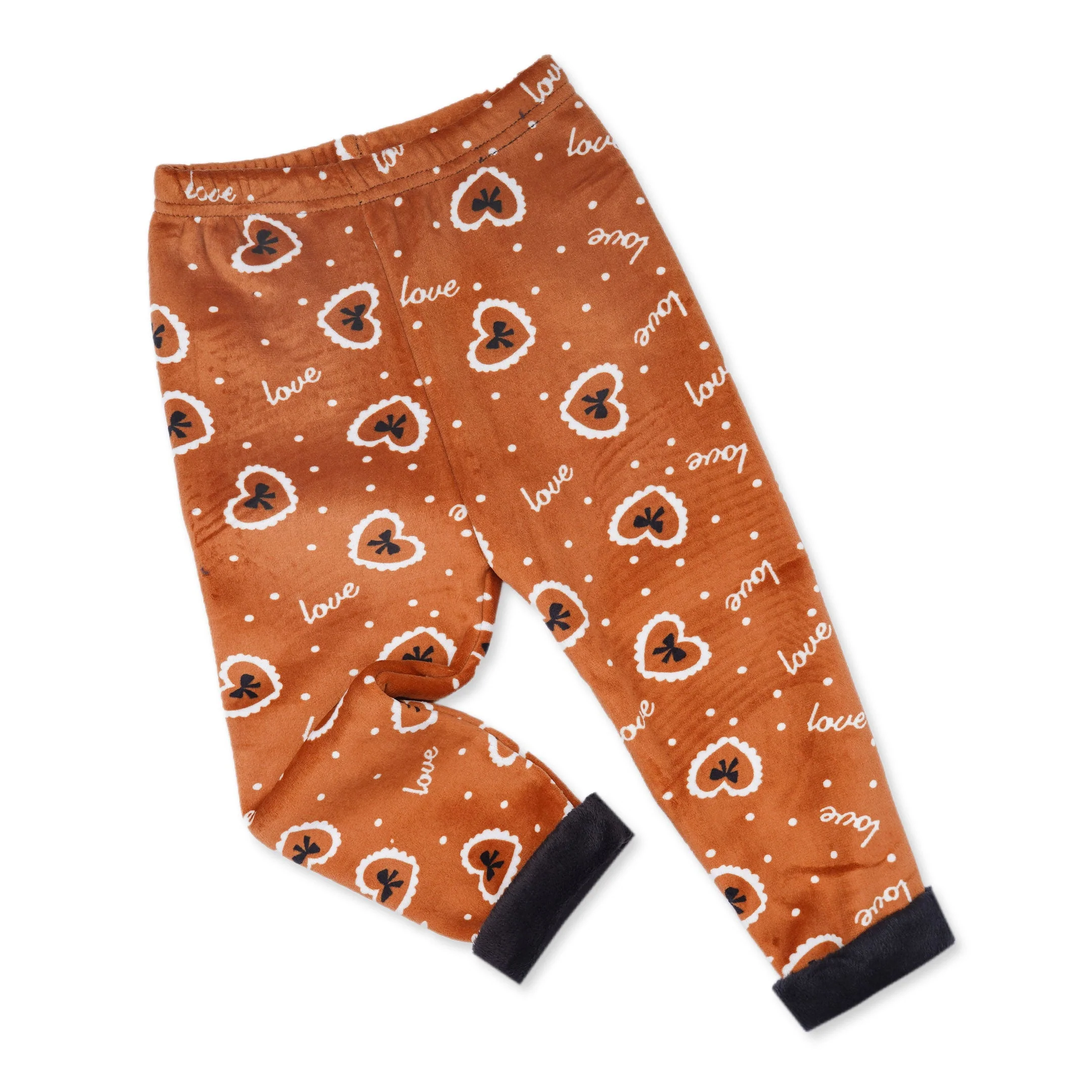 Kids Velvet Tights Brown Love - Sunshine - Image 5