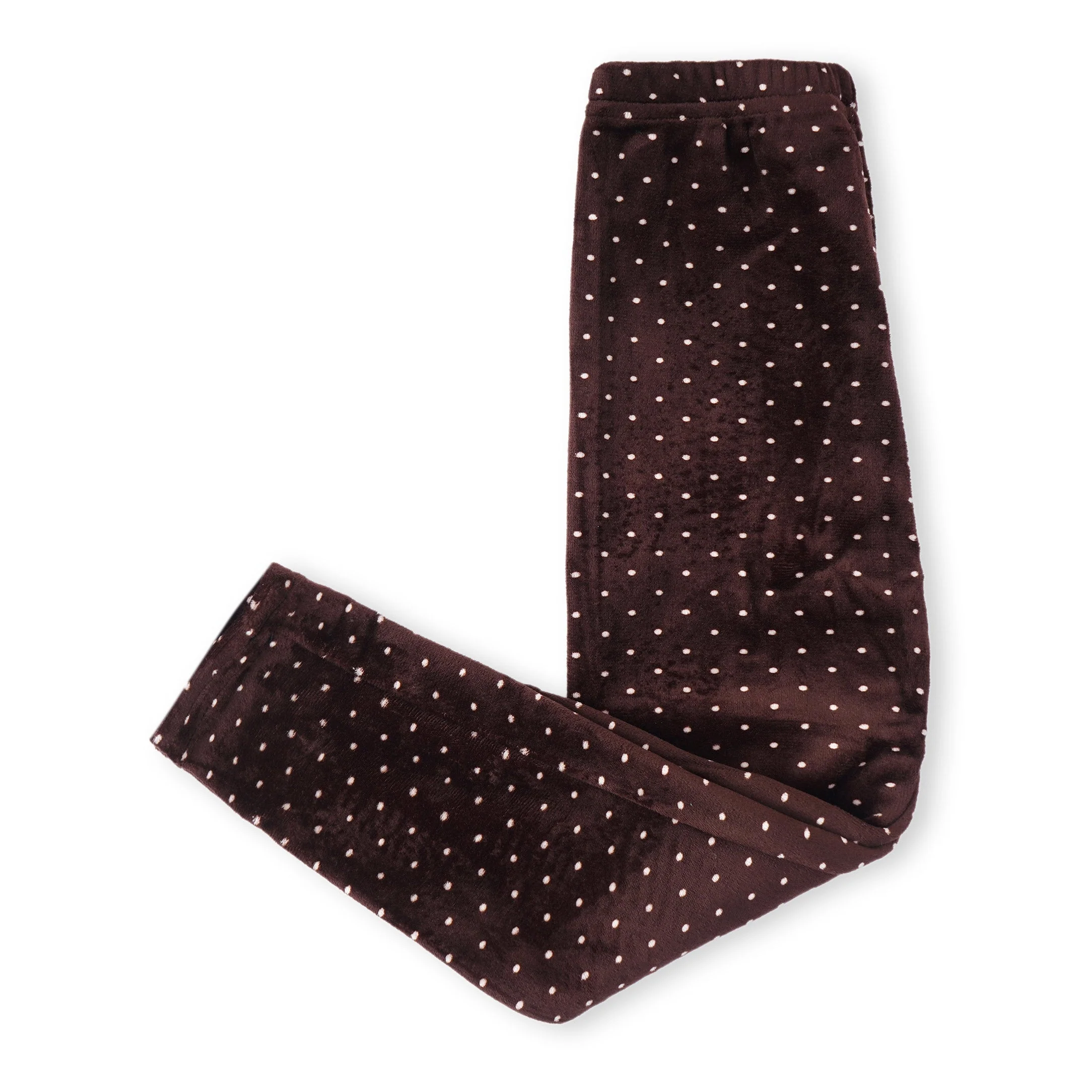 Kids Velvet Tights Dark Brown Polka Dots - Sunshine - Image 4