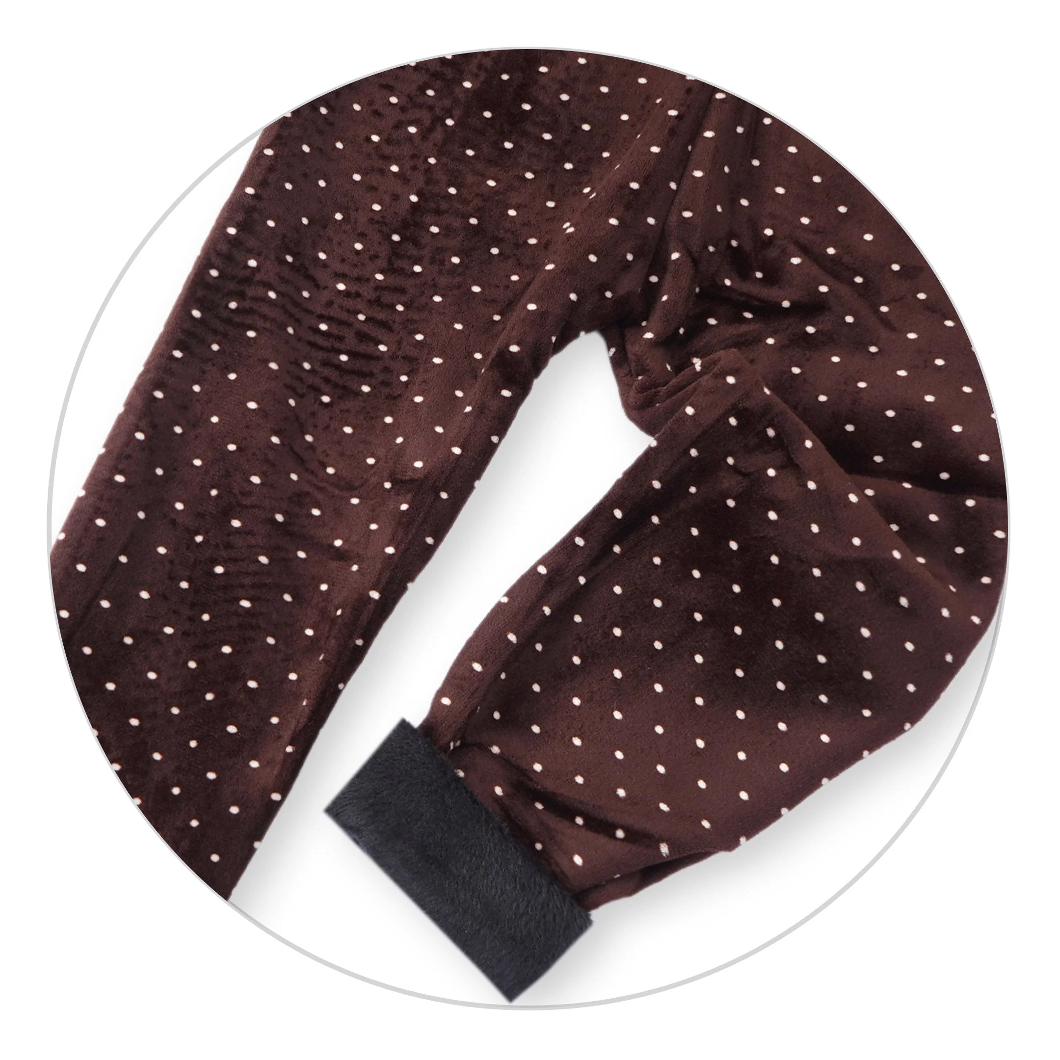 Kids Velvet Tights Dark Brown Polka Dots - Sunshine - Image 5