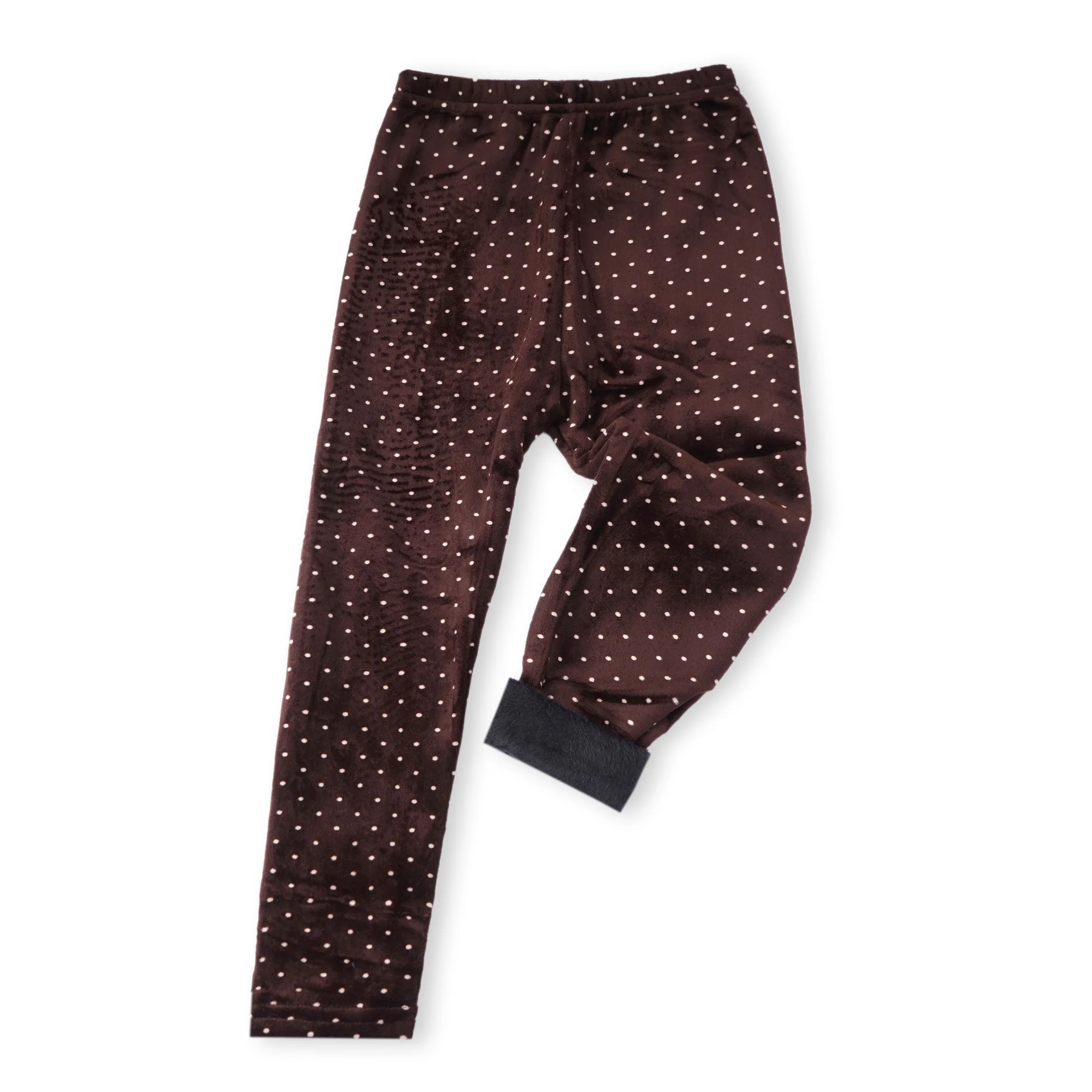 Kids Velvet Tights Dark Brown Polka Dots - Sunshine - Image 6