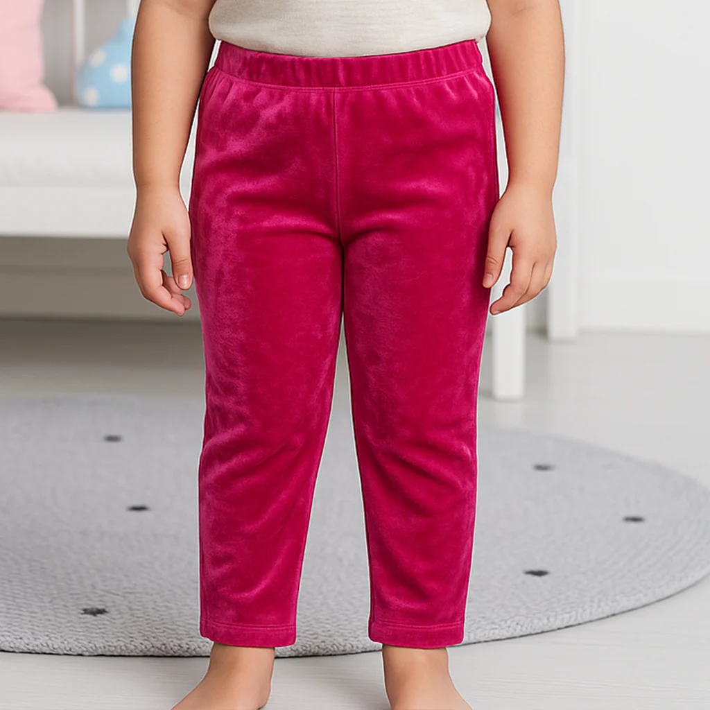 Kids Velvet Tights Dark Pink - Sunshine - Image 2