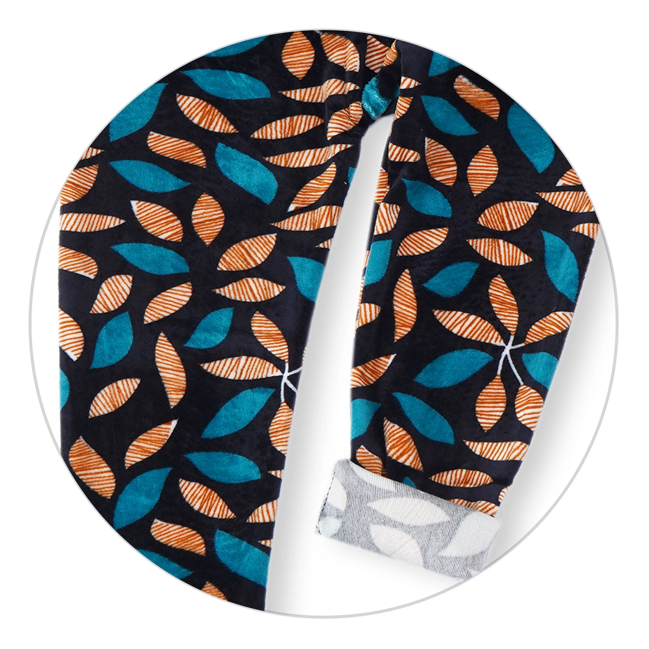 Kids Velvet Tights Flower Green & Brown - Sunshine - Image 6