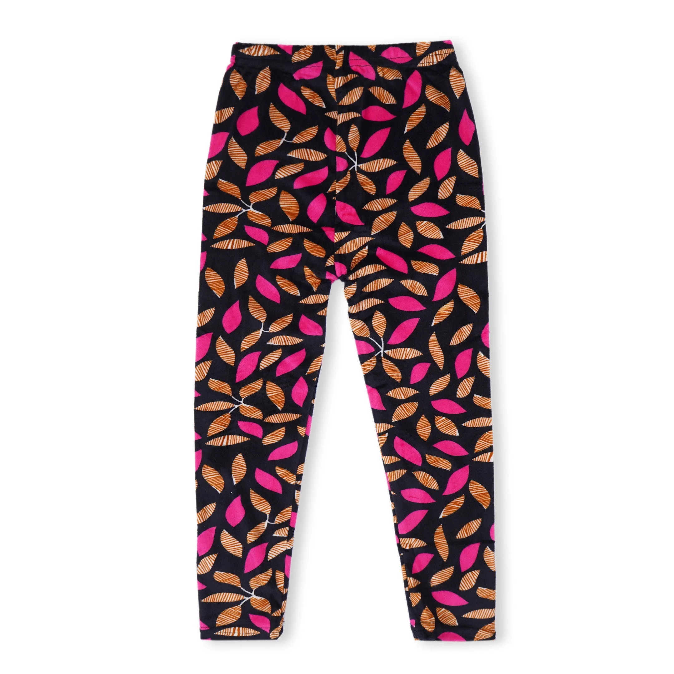 Kids Velvet Tights Flower Pink And Brown - Sunshine - Image 3