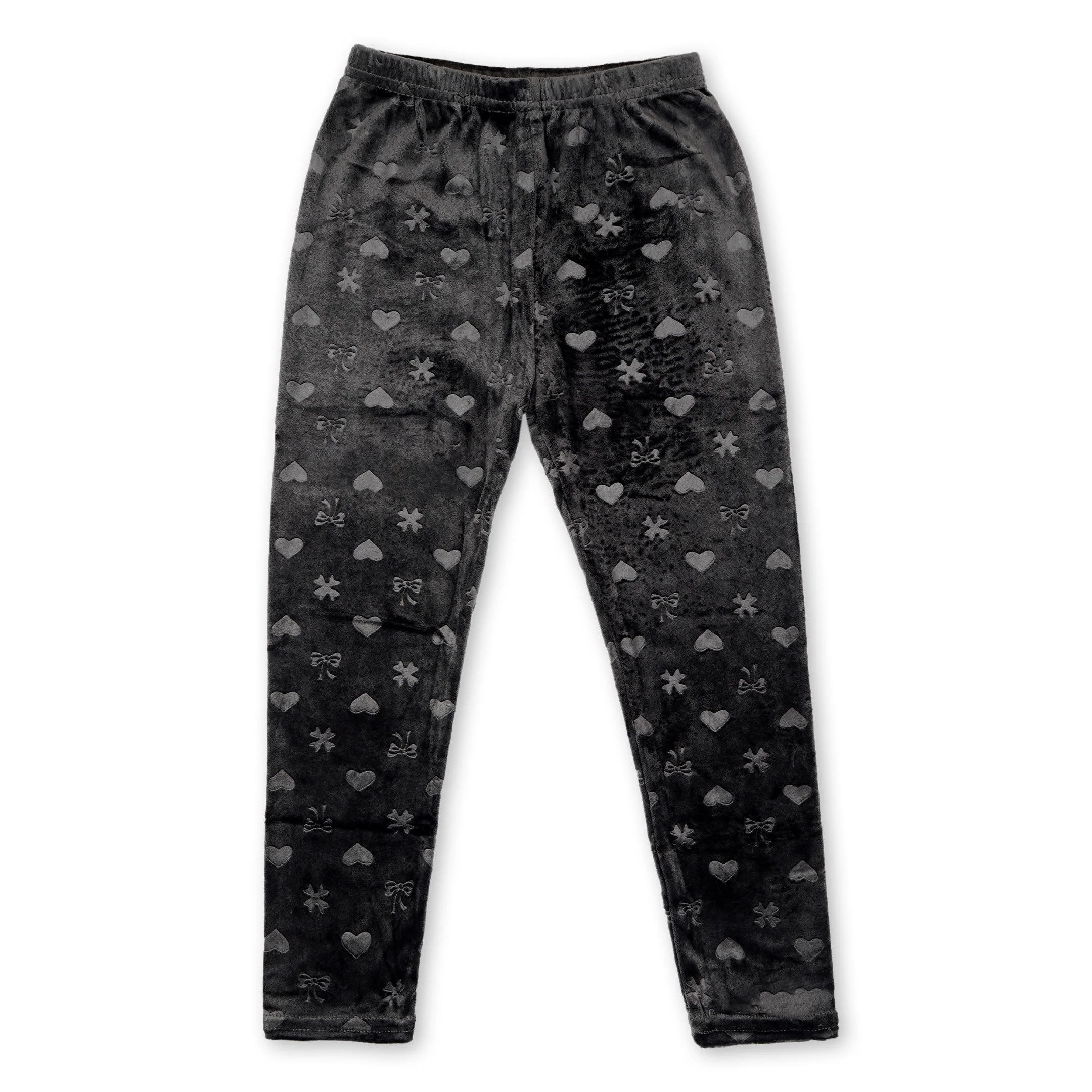 Kids Velvet Tights Heart Dark Grey - Sunshine - Image 3
