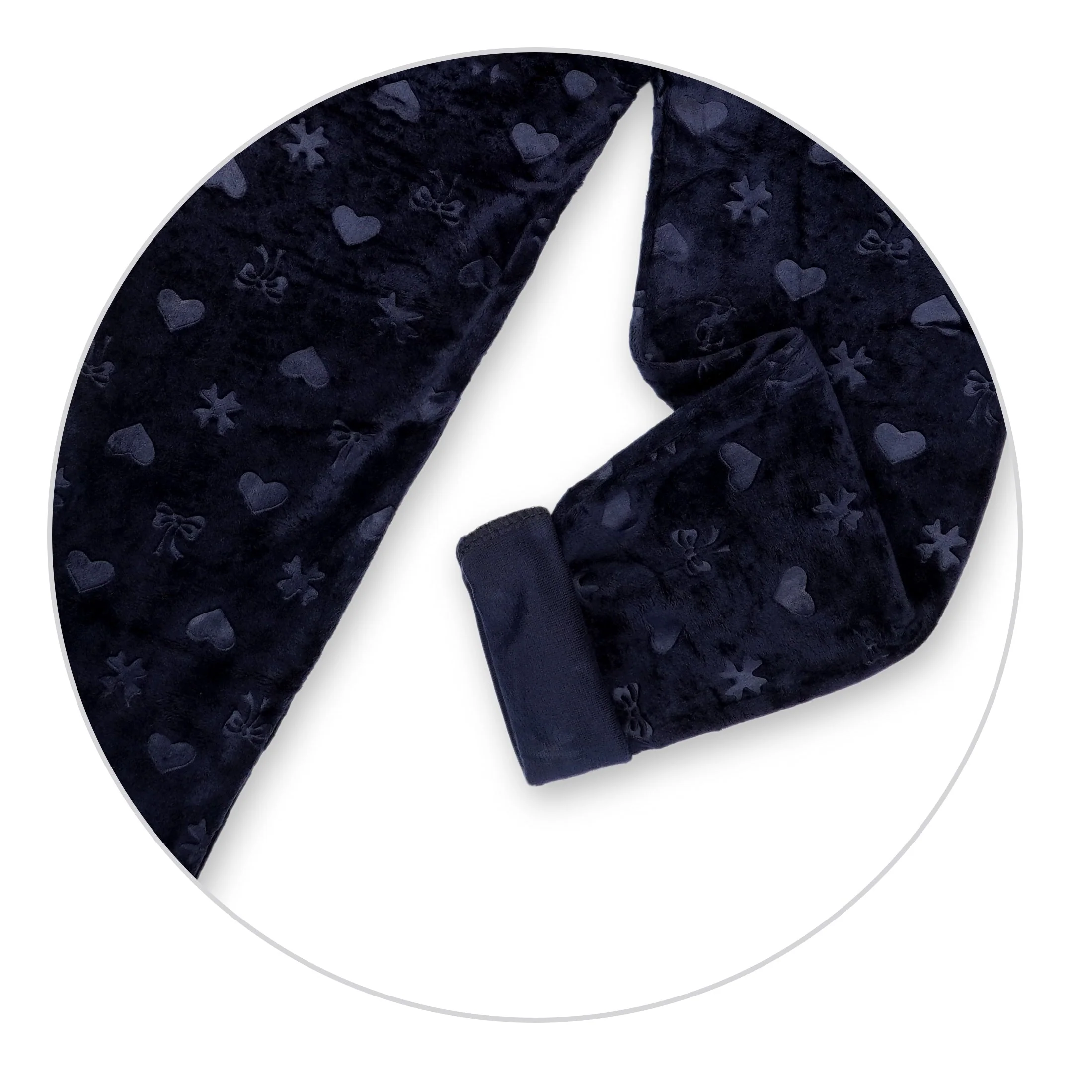 Kids Velvet Tights Heart Navy Blue - Sunshine - Image 6
