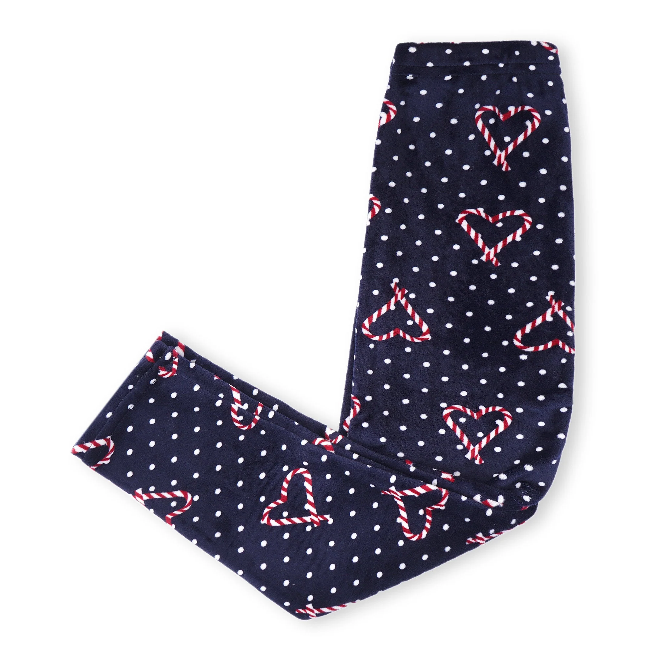 Kids Velvet Fleece Tights Hearts Polka Dots - Sunshine - Image 4