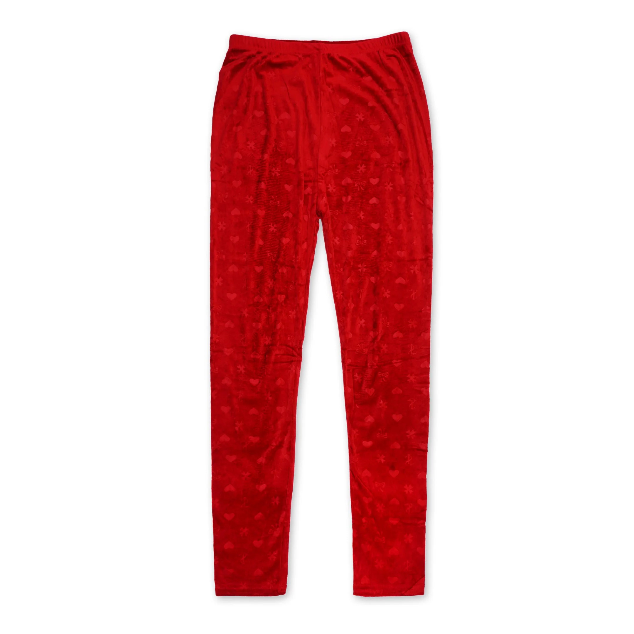 Kids Velvet Tights Hearts Red - Sunshine - Image 3