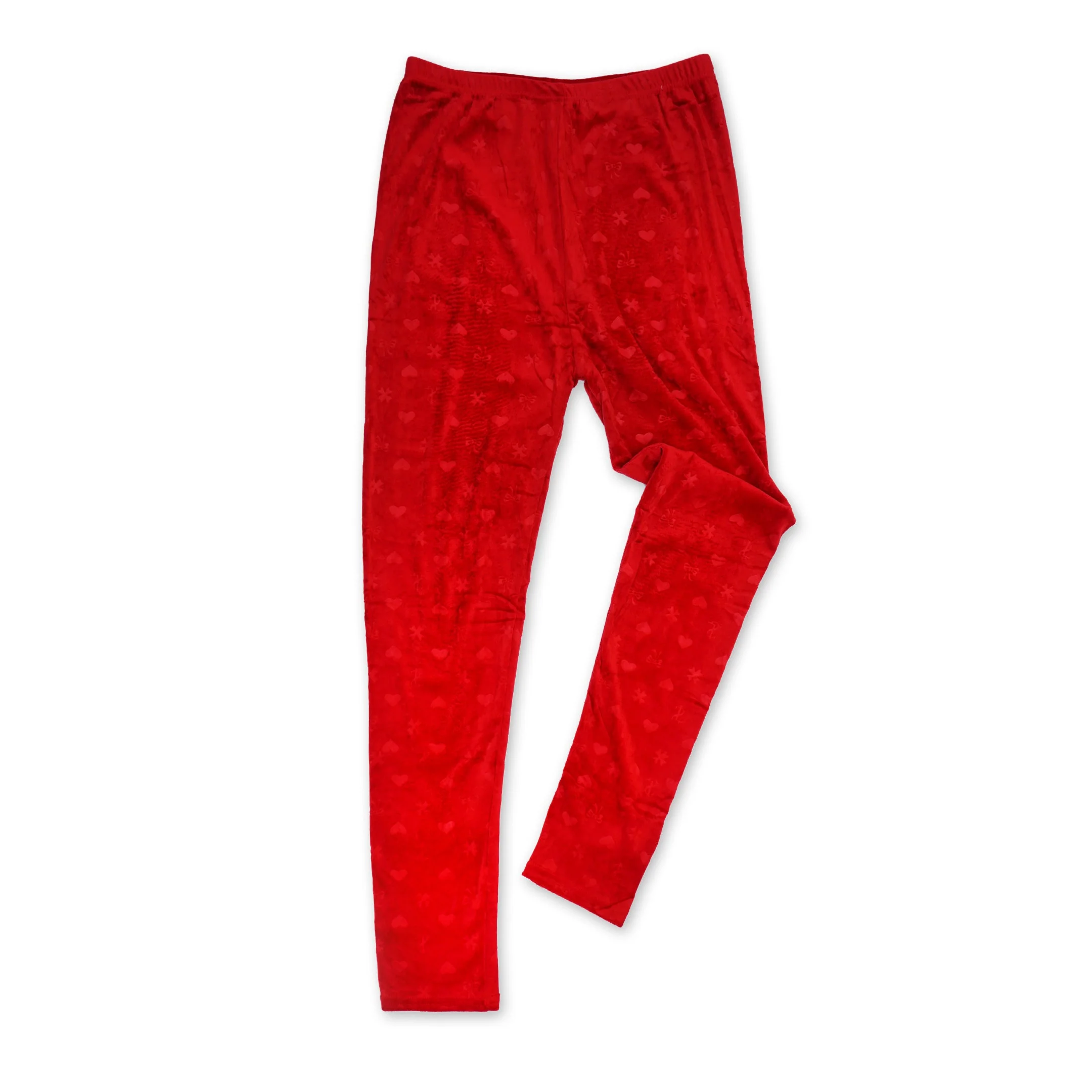 Kids Velvet Tights Hearts Red - Sunshine - Image 4