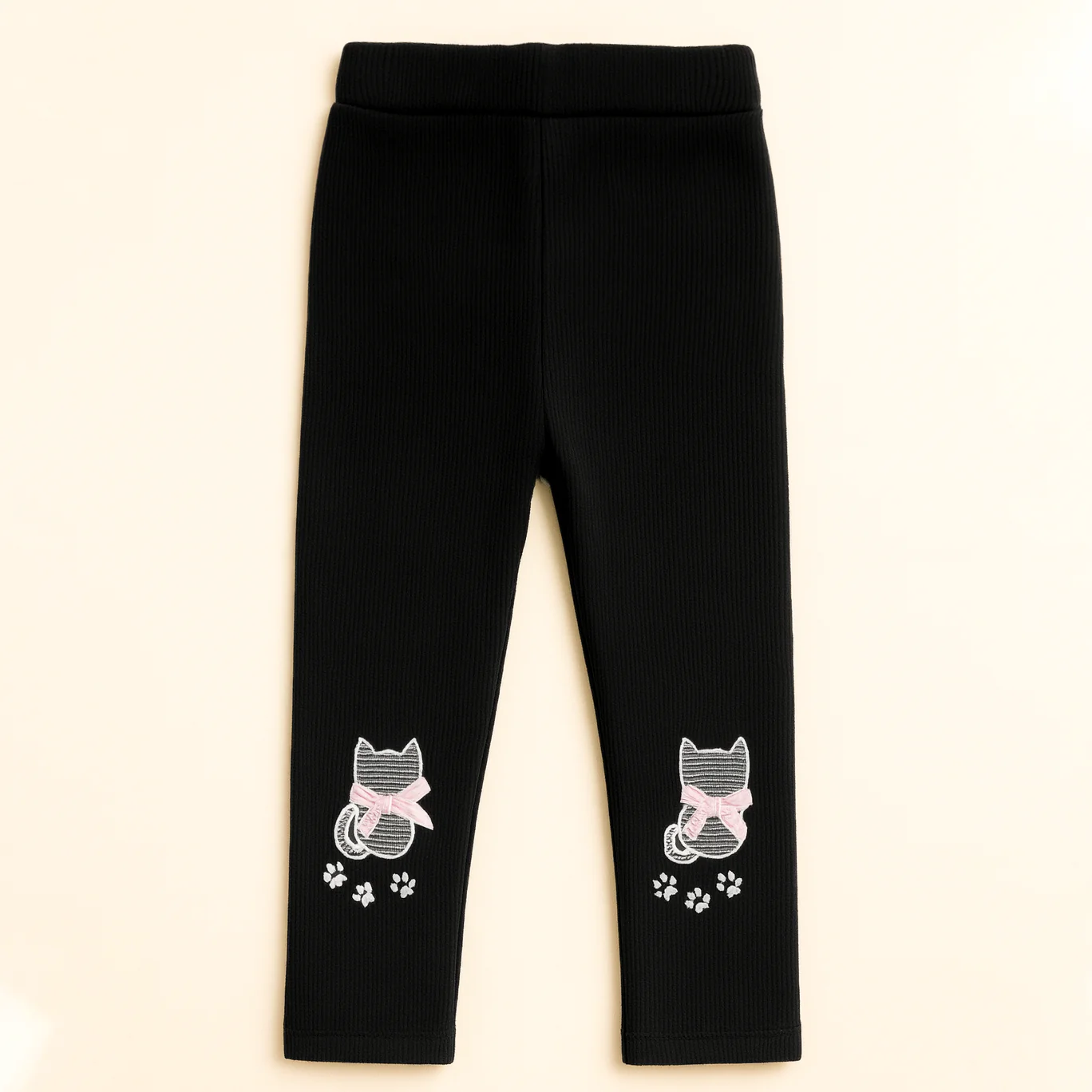 Kids Velvet Tights Kitty Black - Sunshine