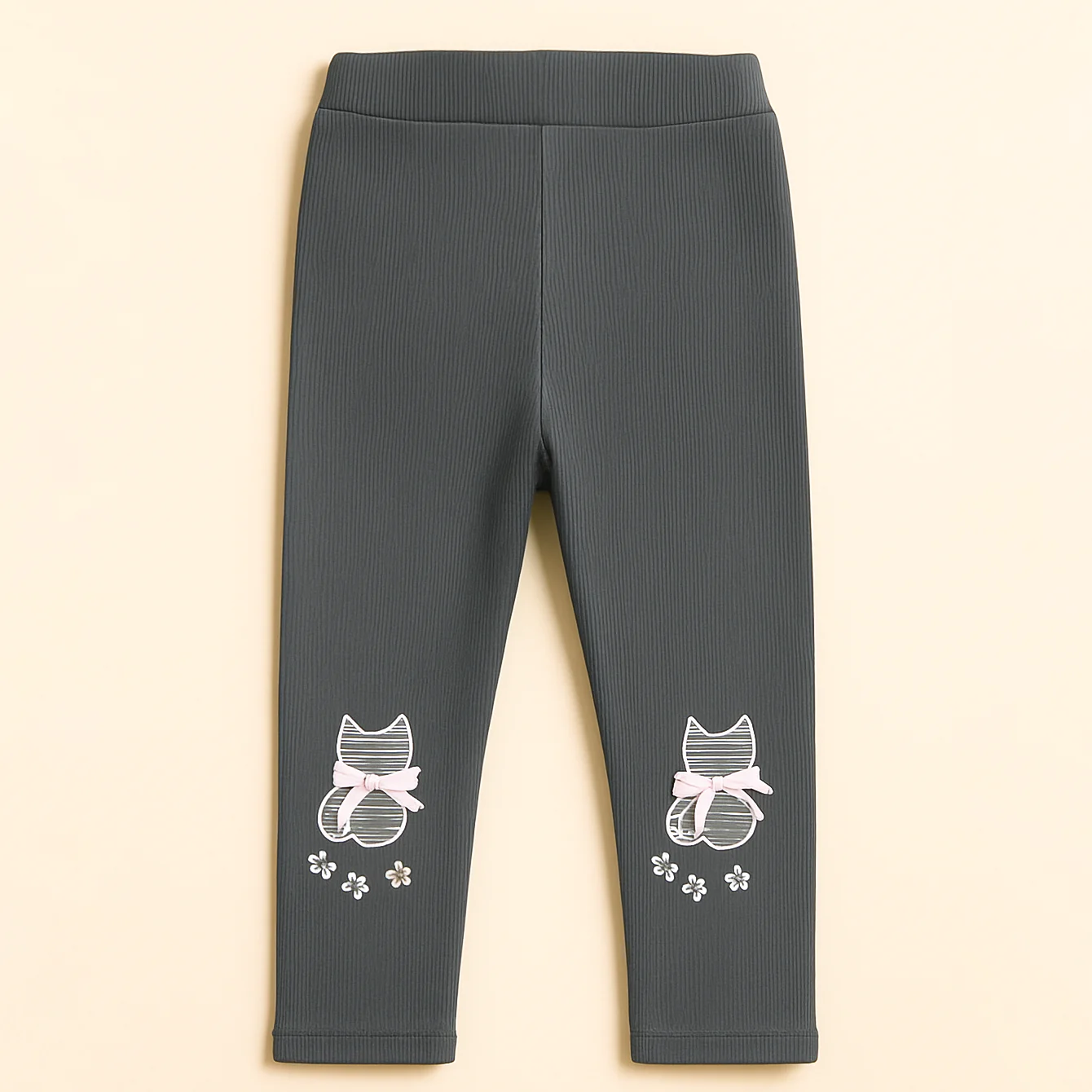 Kids Velvet Tights Kitty Grey - Sunshine