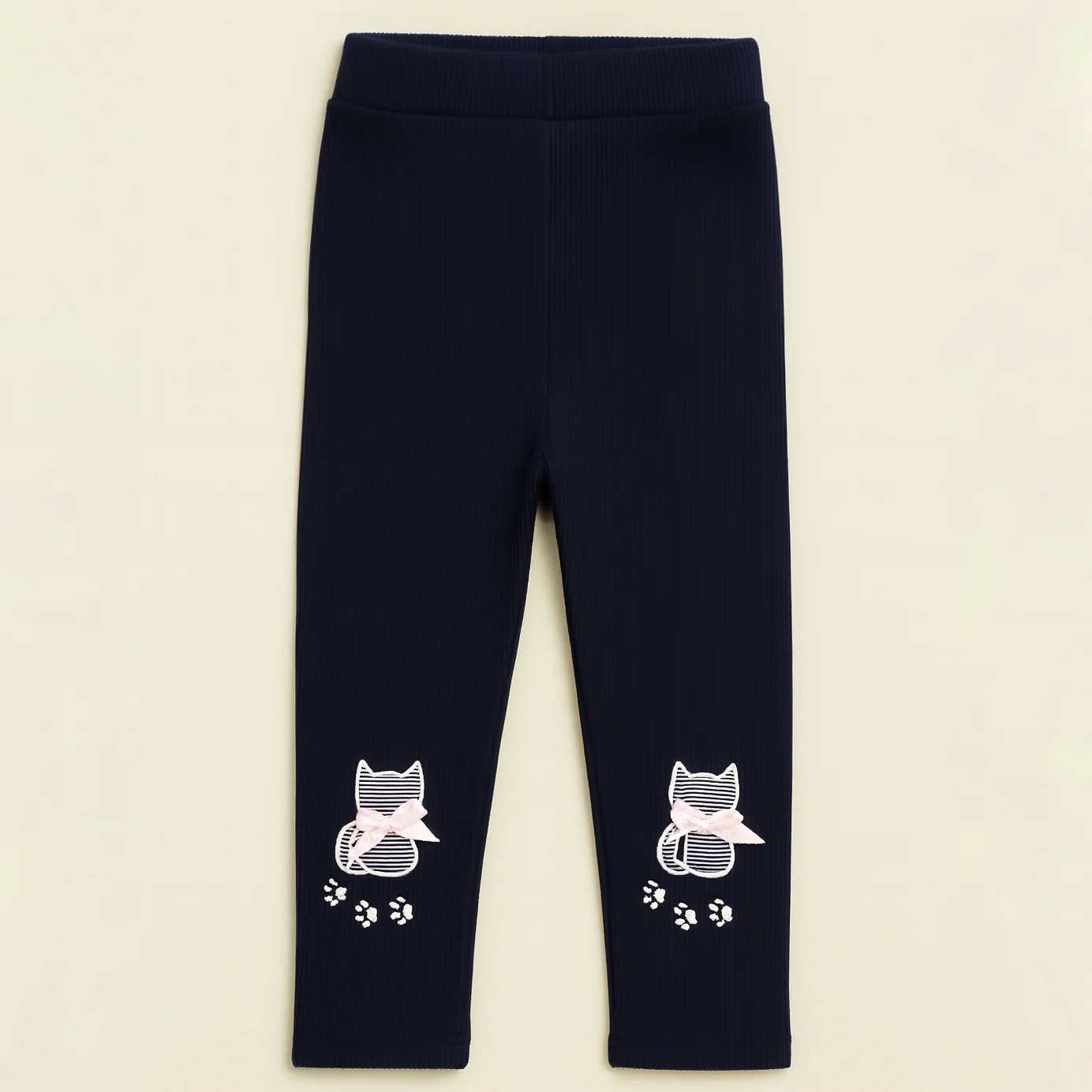 Kids Velvet Tights Kitty Navy Blue - Sunshine