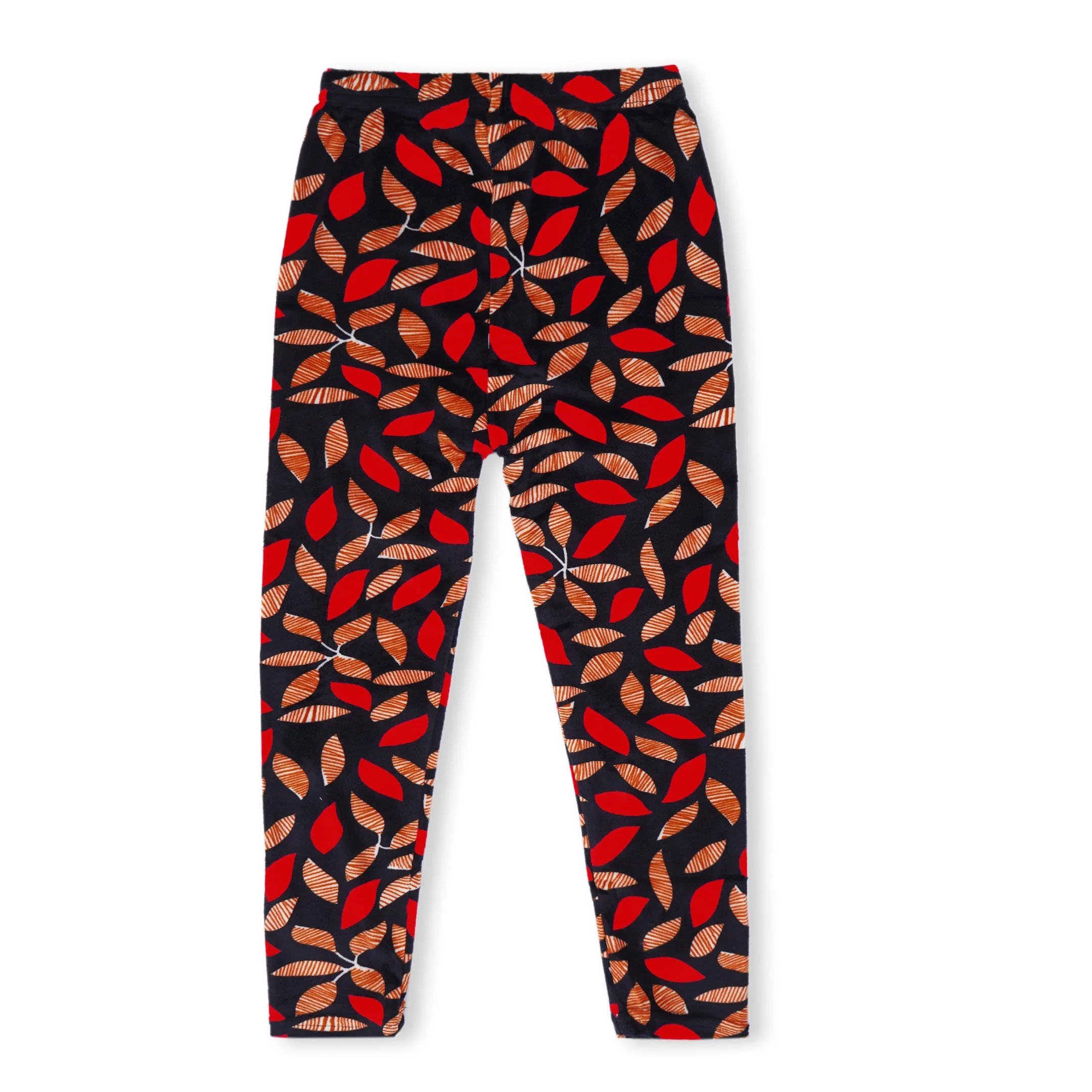 Kids Velvet Tights Leaves Red - Sunshine - Image 3