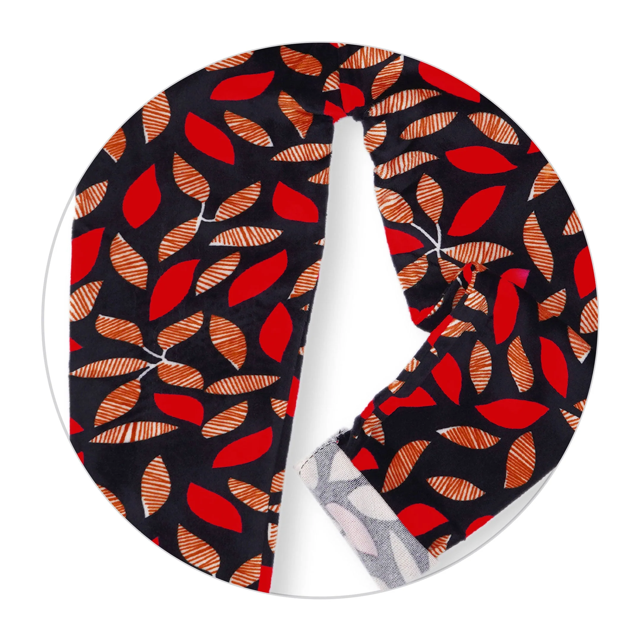 Kids Velvet Tights Leaves Red - Sunshine - Image 4