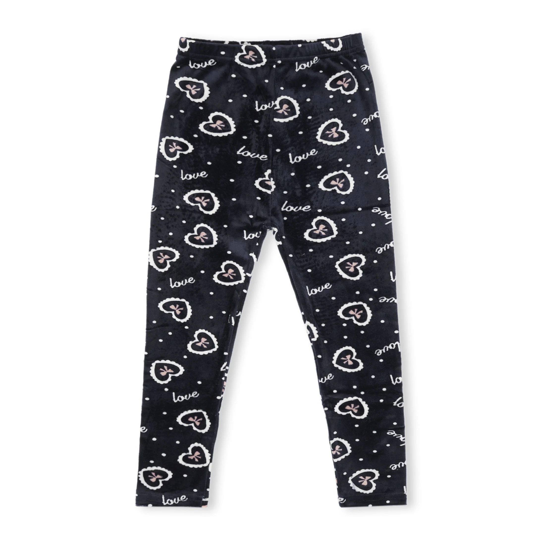 Kids Velvet Tights Love Black - Sunshine - Image 3