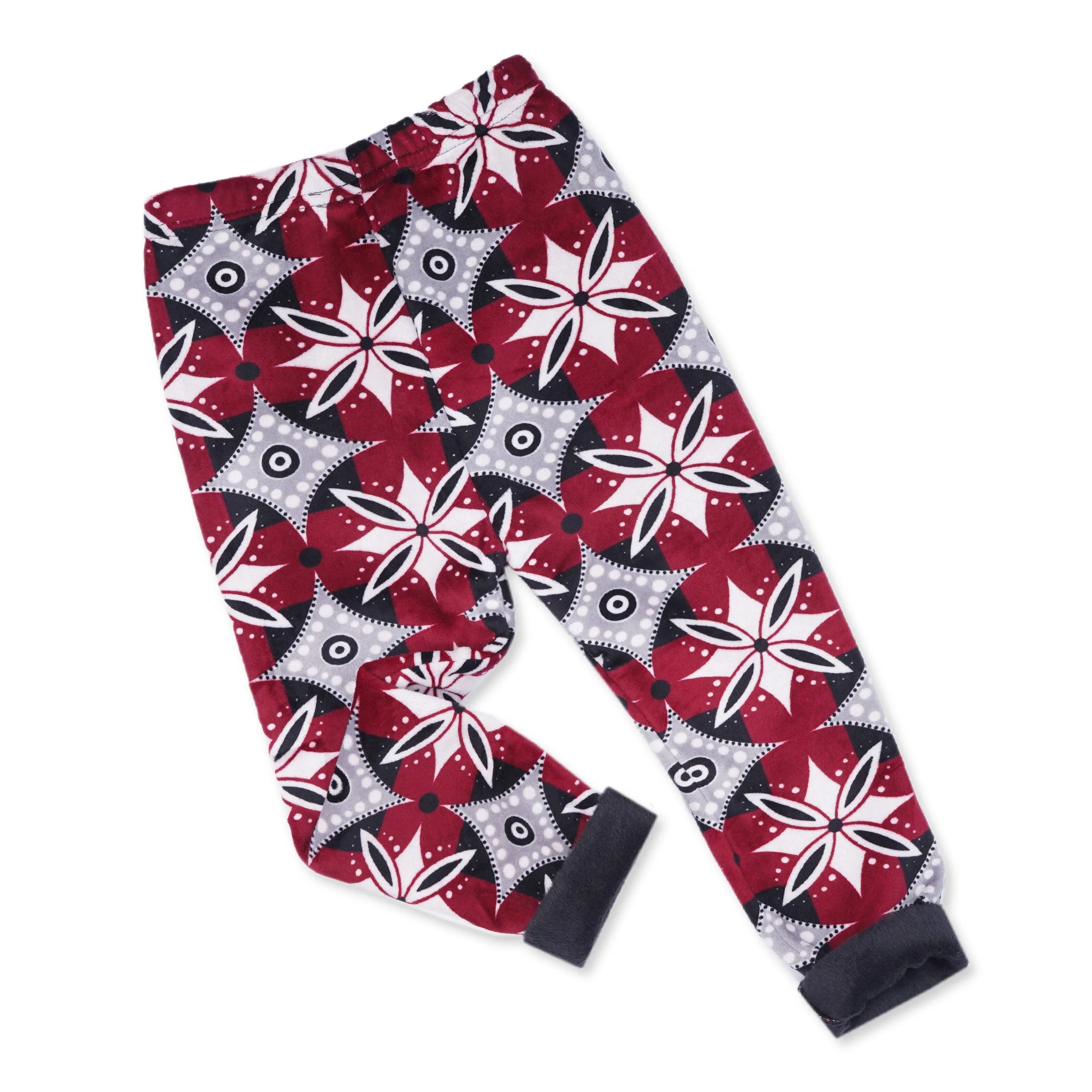 Kids Velvet Tights Maroon Flowers - Sunshine - Image 4