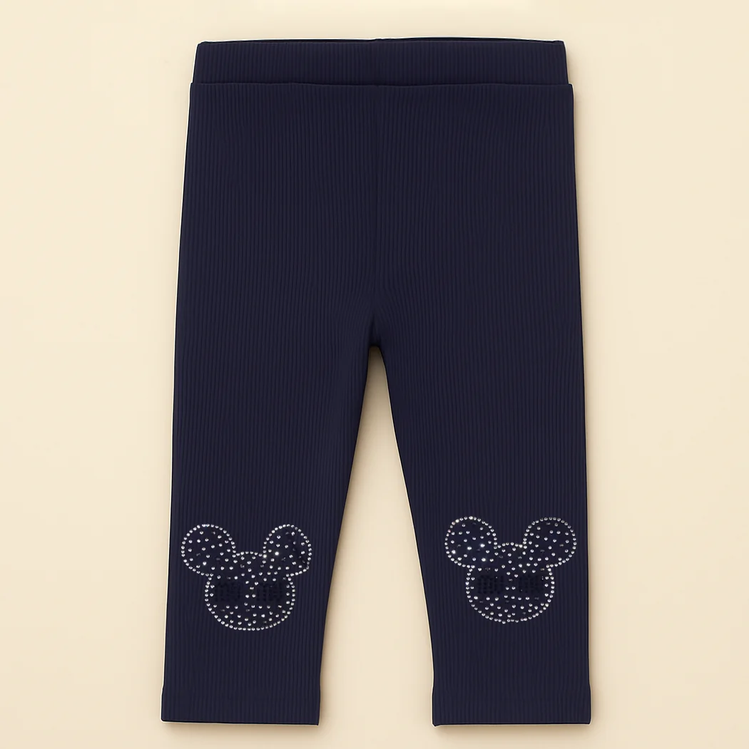 Kids Velvet Tights Mickey Navy Blue - Sunshine
