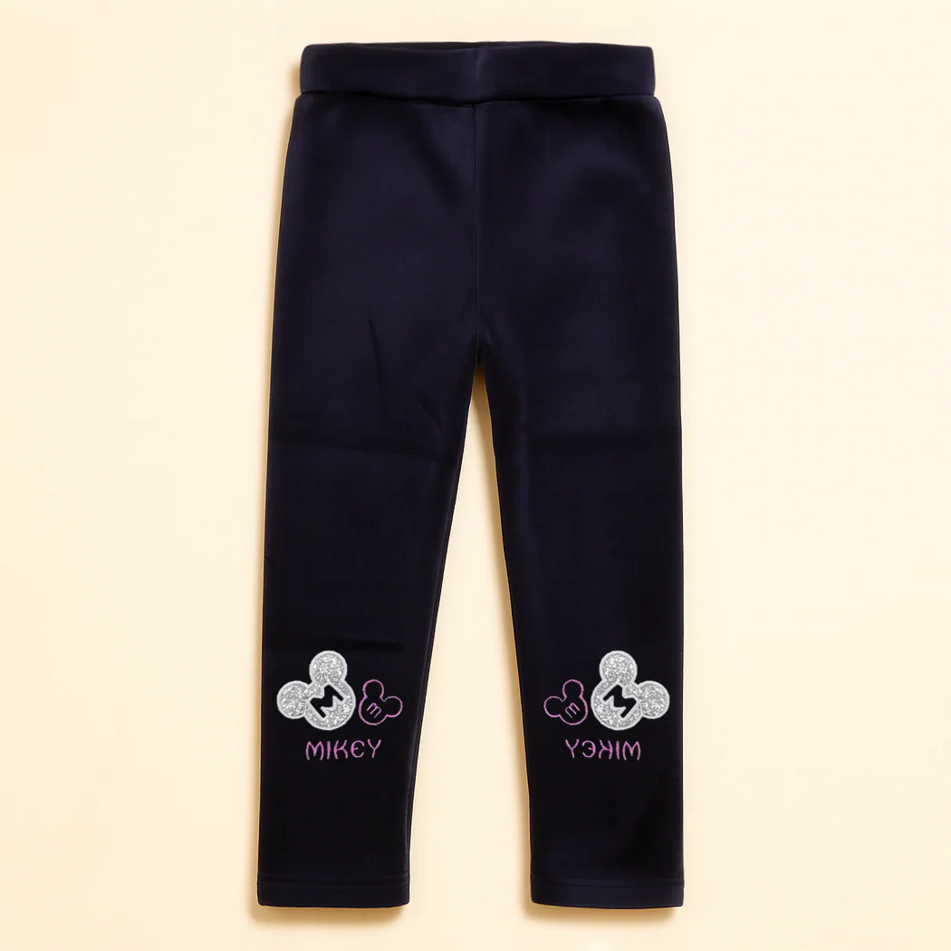 Kids Velvet Tights Mickey Navy Blue - Sunshine