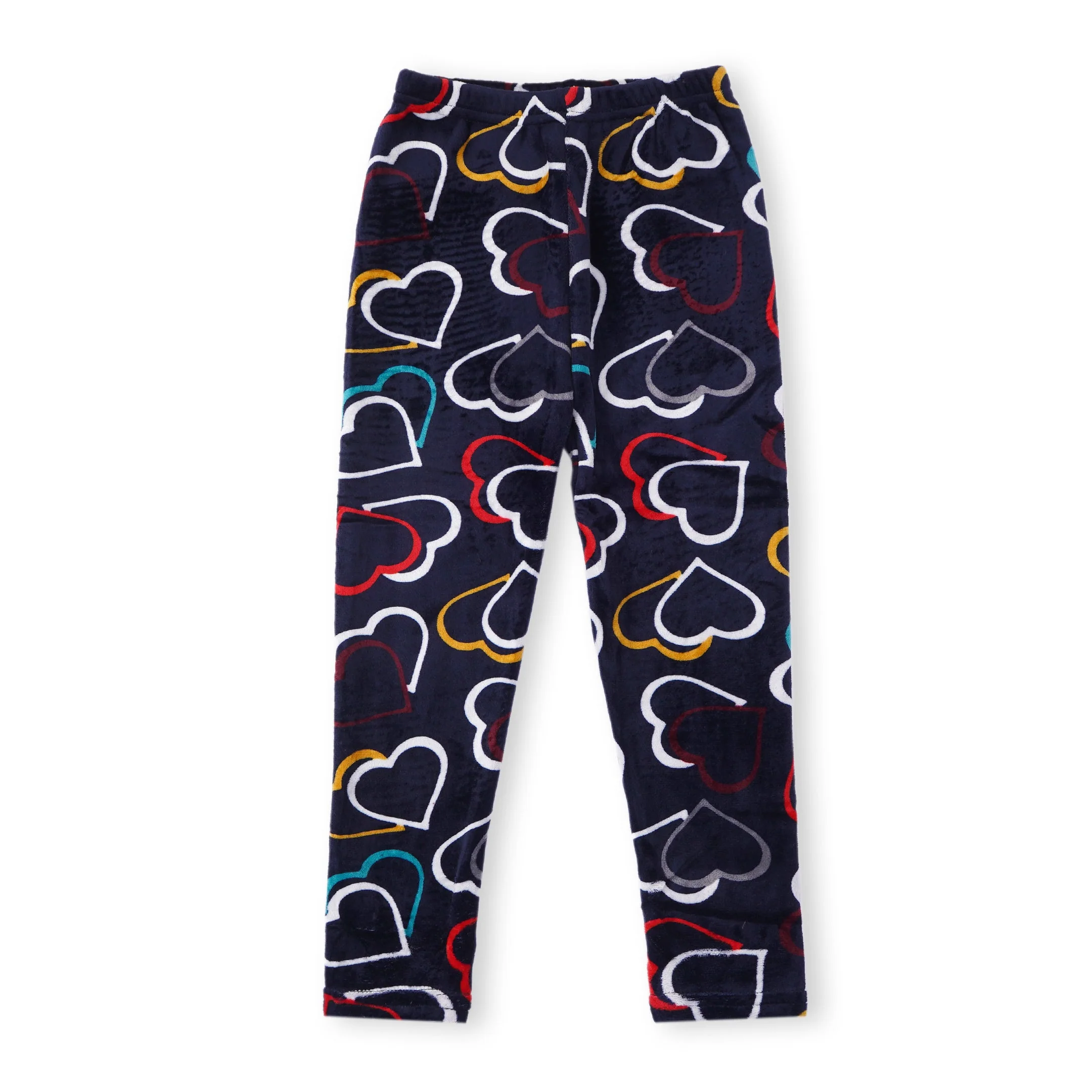 Kids Velvet Tights Multicolor Hearts - Sunshine - Image 3