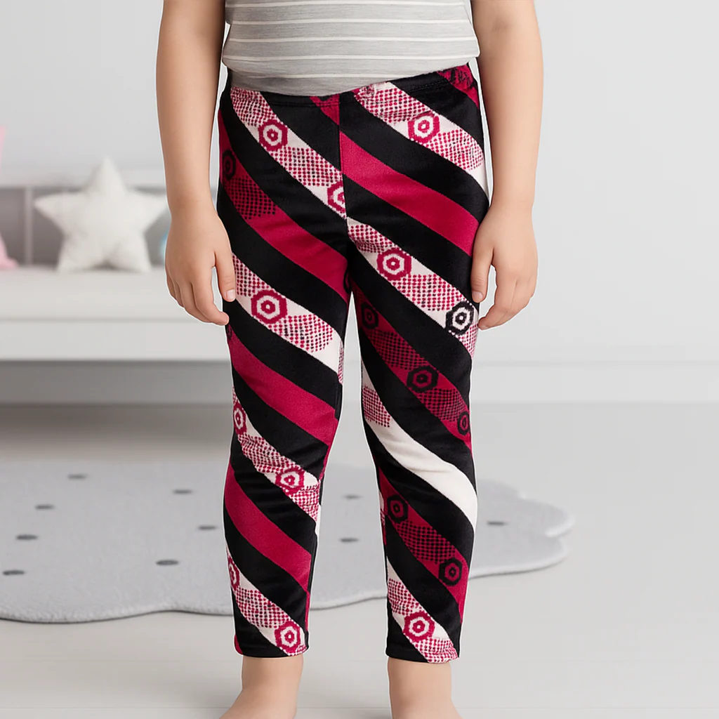 Kids Velvet Tights Multicolor Stripes - Sunshine - Image 2