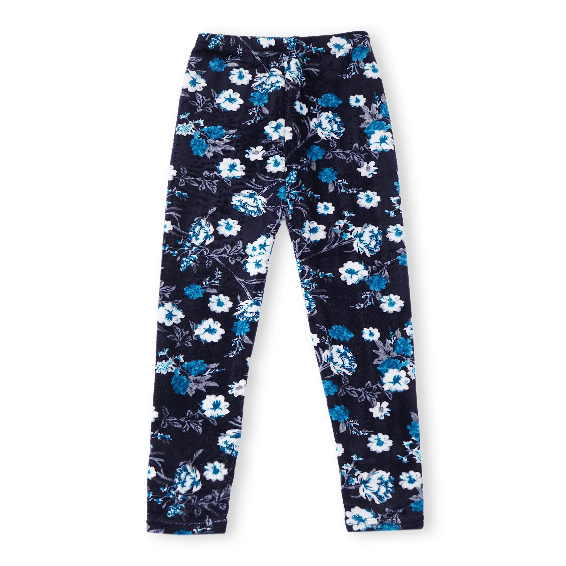 Kids Velvet Tights Navy Blue Flower - Sunshine - Image 3