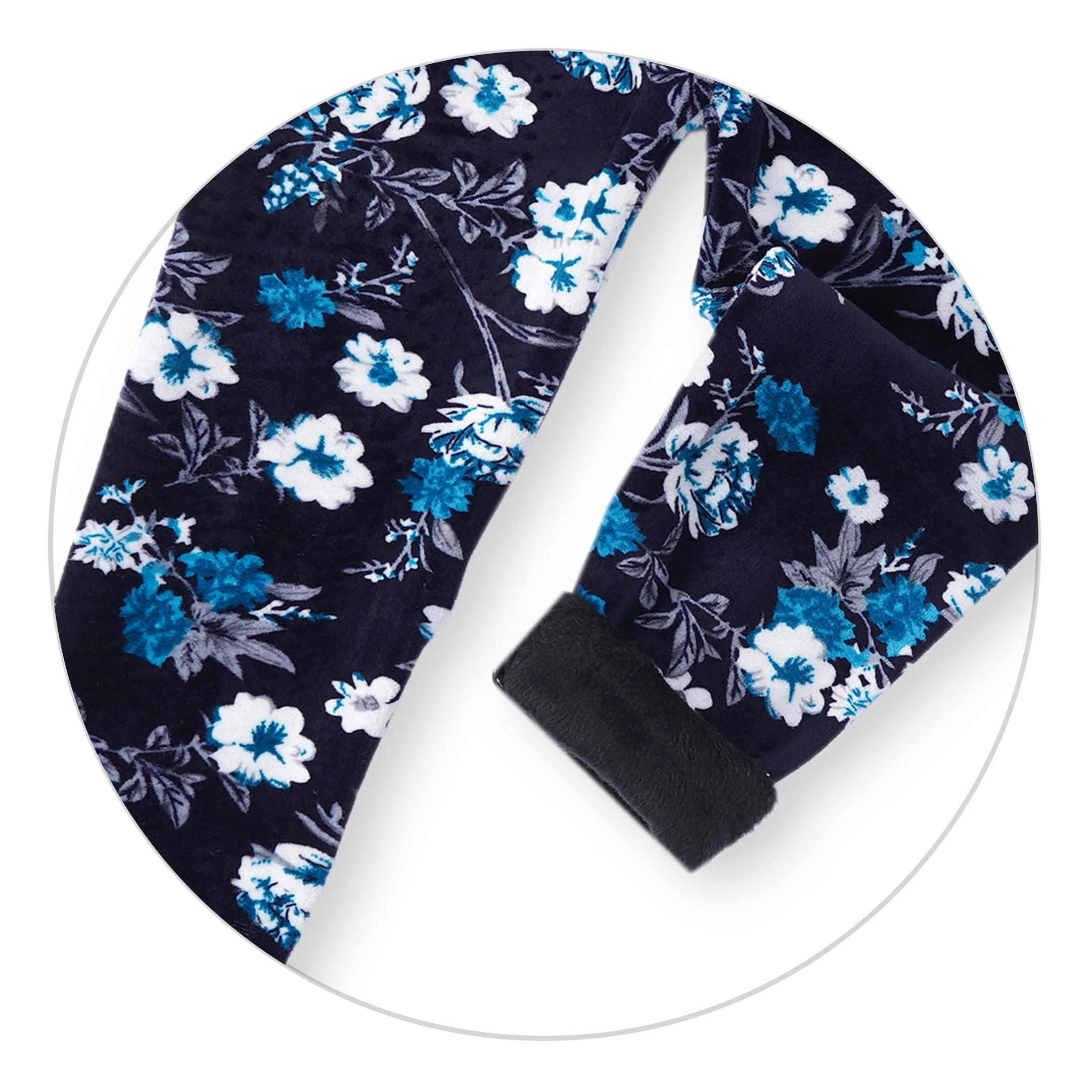 Kids Velvet Tights Navy Blue Flower - Sunshine - Image 5