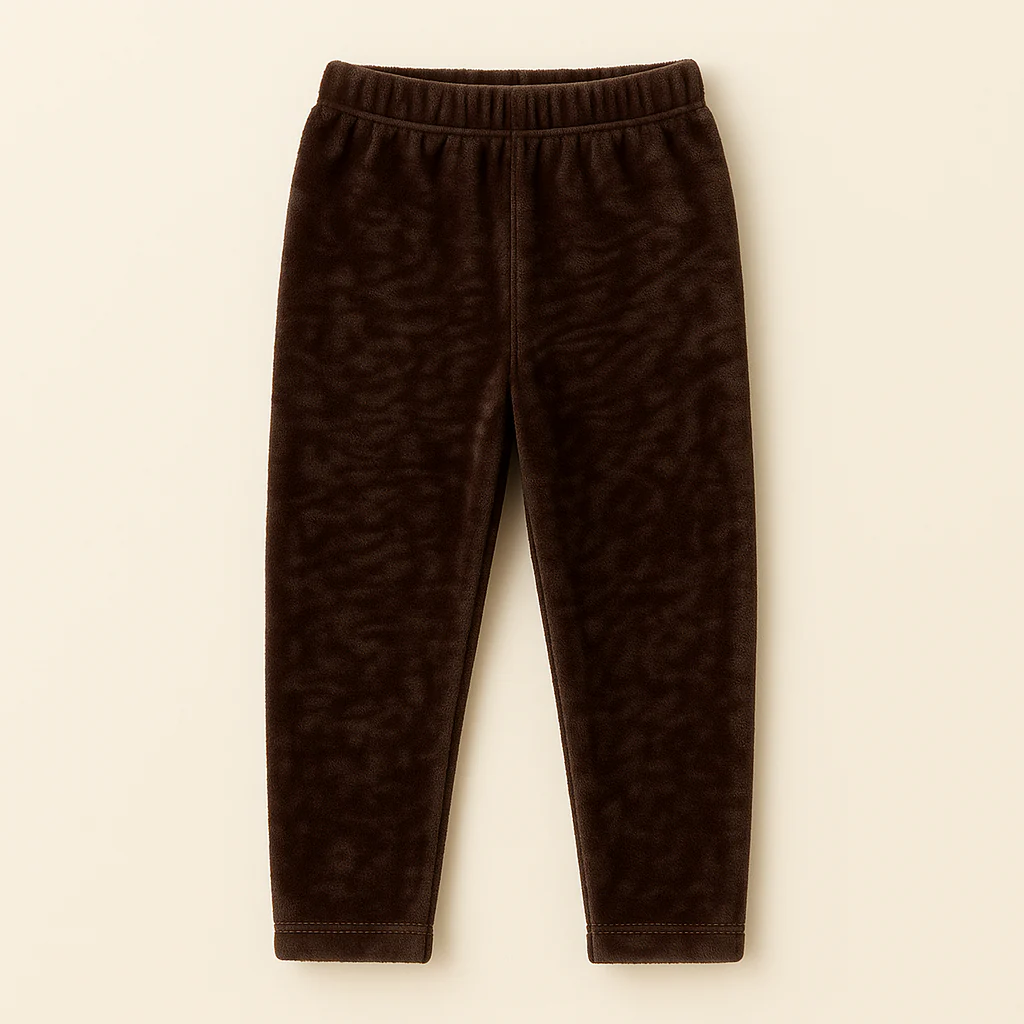 Kids Velvet Tights Plain Brown - Sunshine