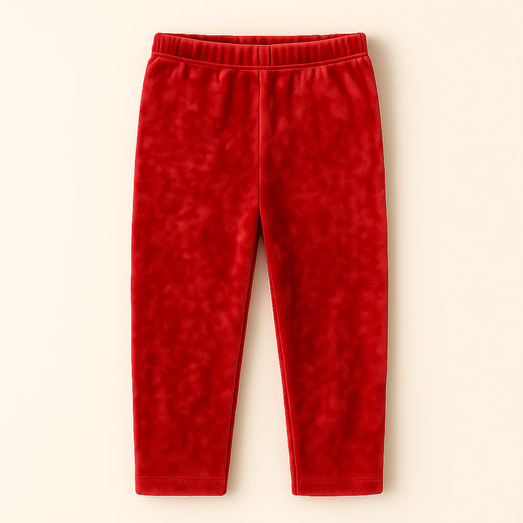 Kids Velvet Tights Plain Red - Sunshine