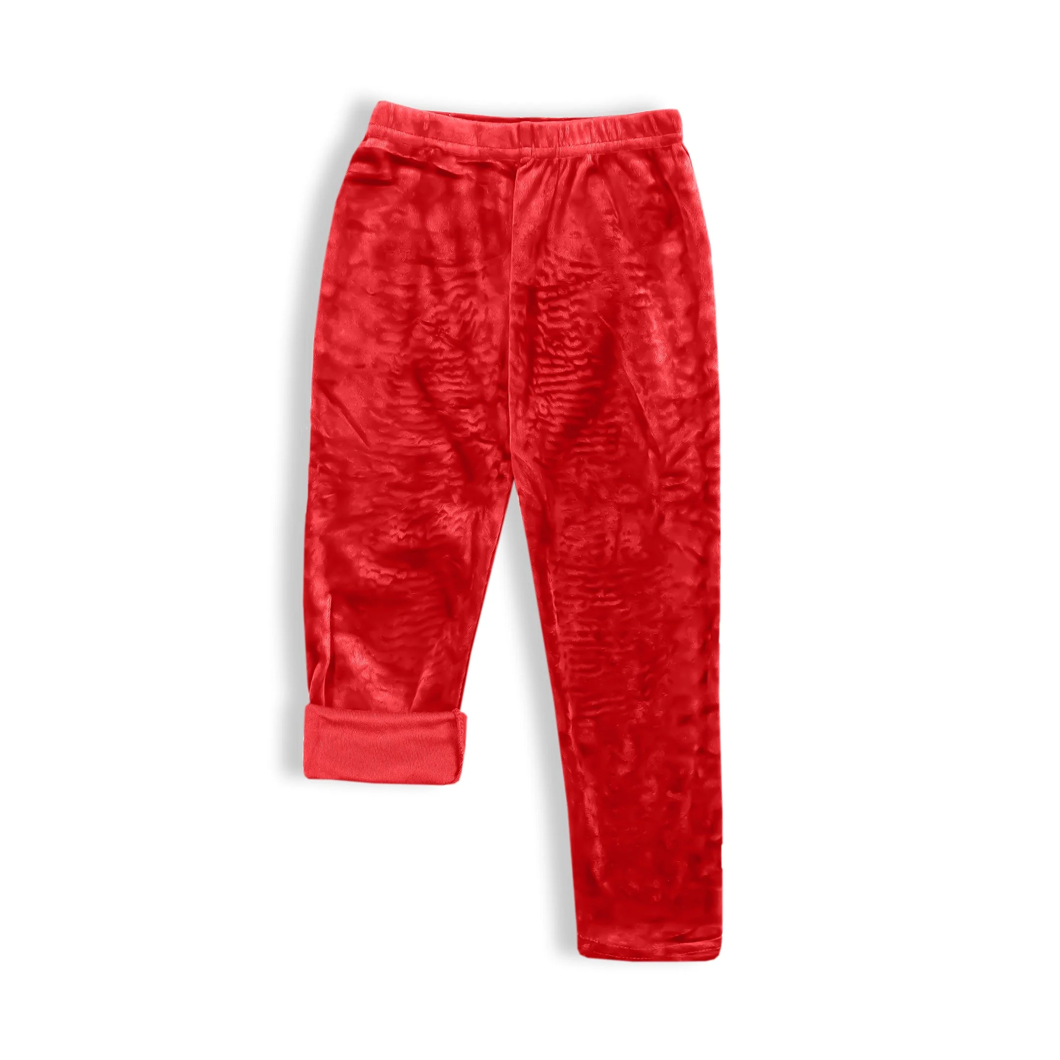 Kids Velvet Tights Plain Red - Sunshine - Image 4
