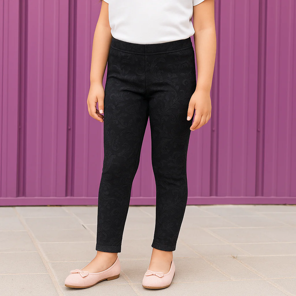 Kids Velvet Tights Printed Black - Sunshine - Image 2