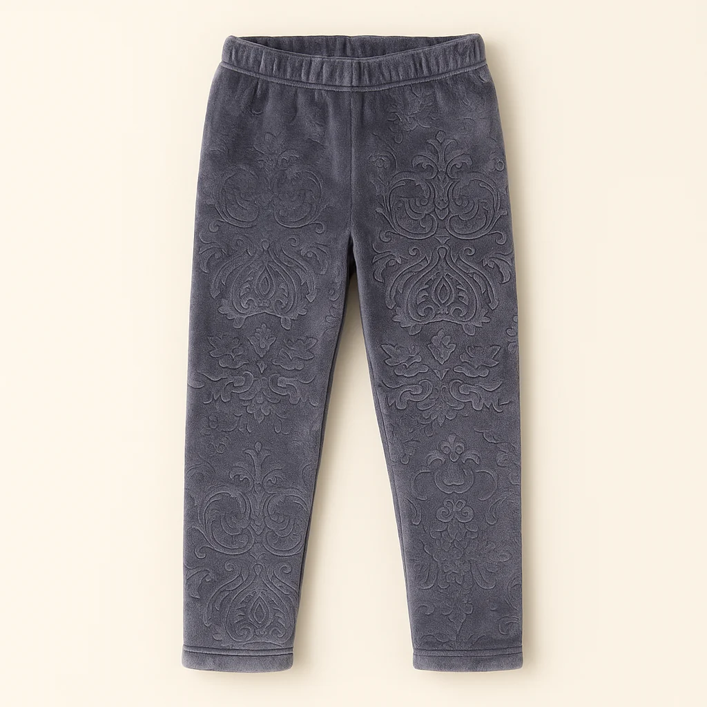 Kids Velvet Tights Printed Grey - Sunshine