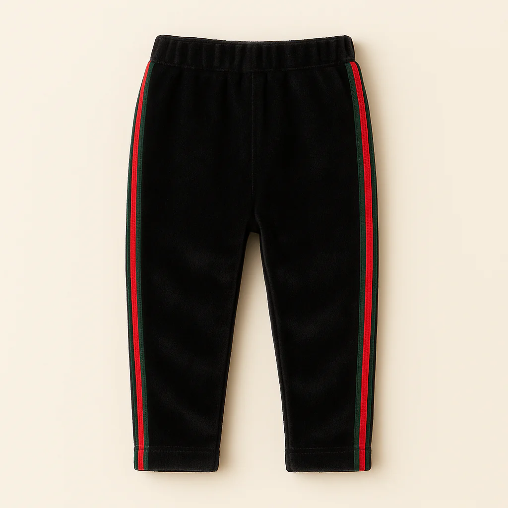 Kids Velvet Tights Printed Red & Green - Sunshine