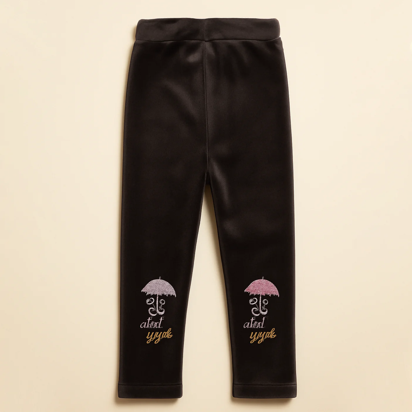 Kids Velvet Tights Umbrella Dark Brown - Sunshine