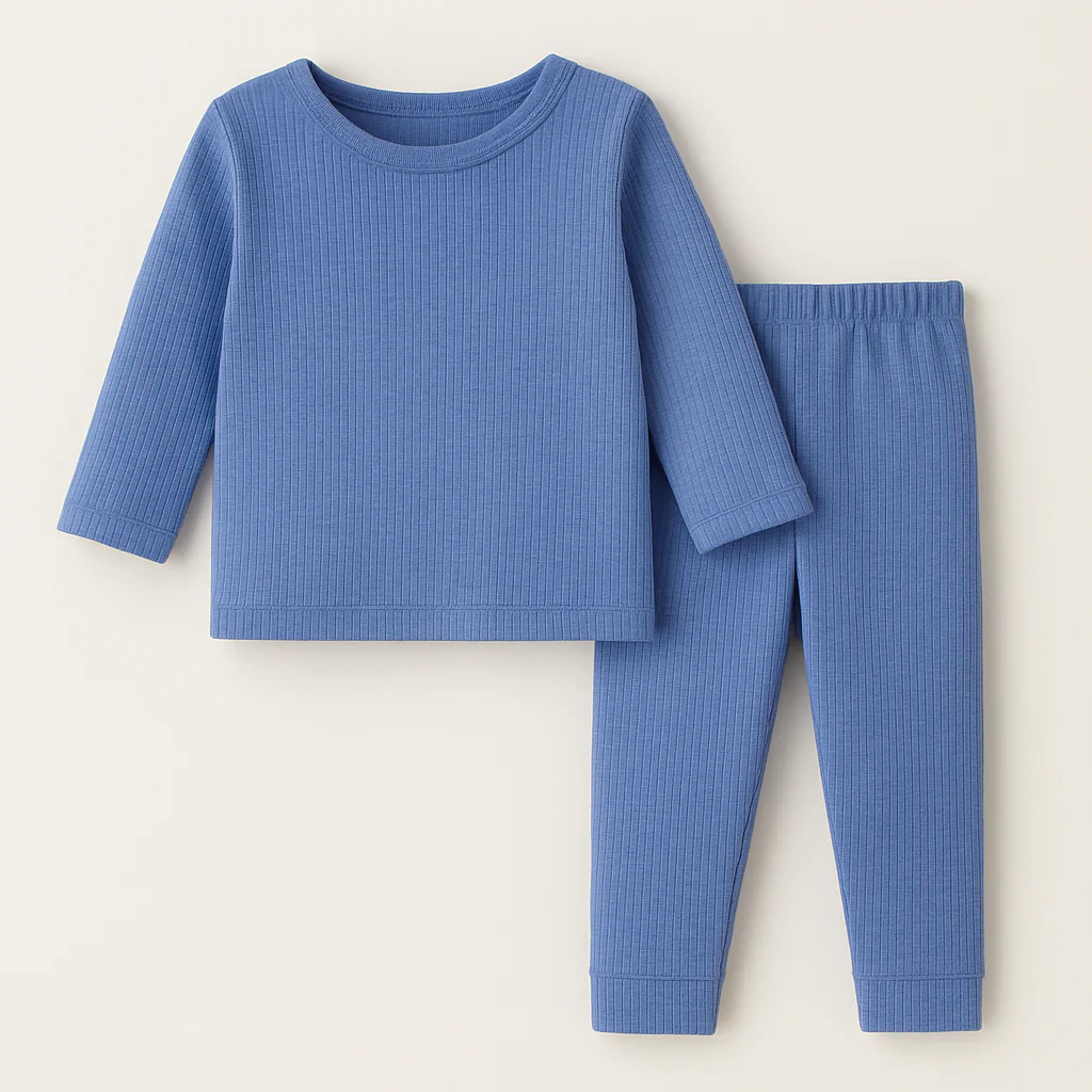 Kids Warm Soft Cotton Premium Ribbed Innerwear Blue Lvs - Sunshine