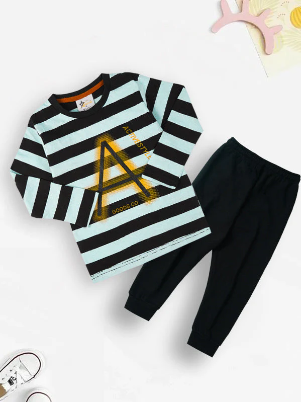 Kids Pajama Set Active Style Sky Blue - Sunshine - Image 8