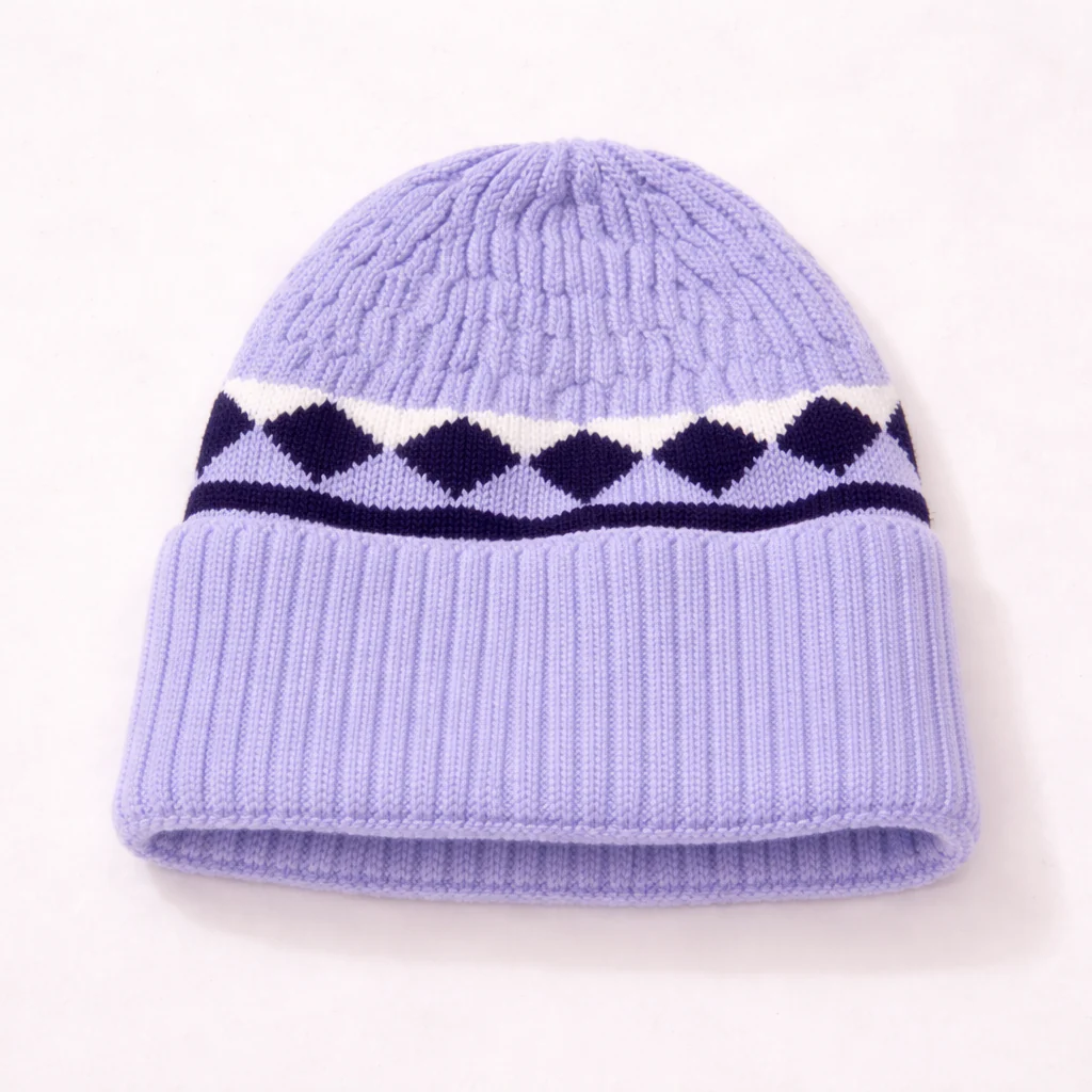 Kids Woolen Cap Pattern Blue - Sunshine