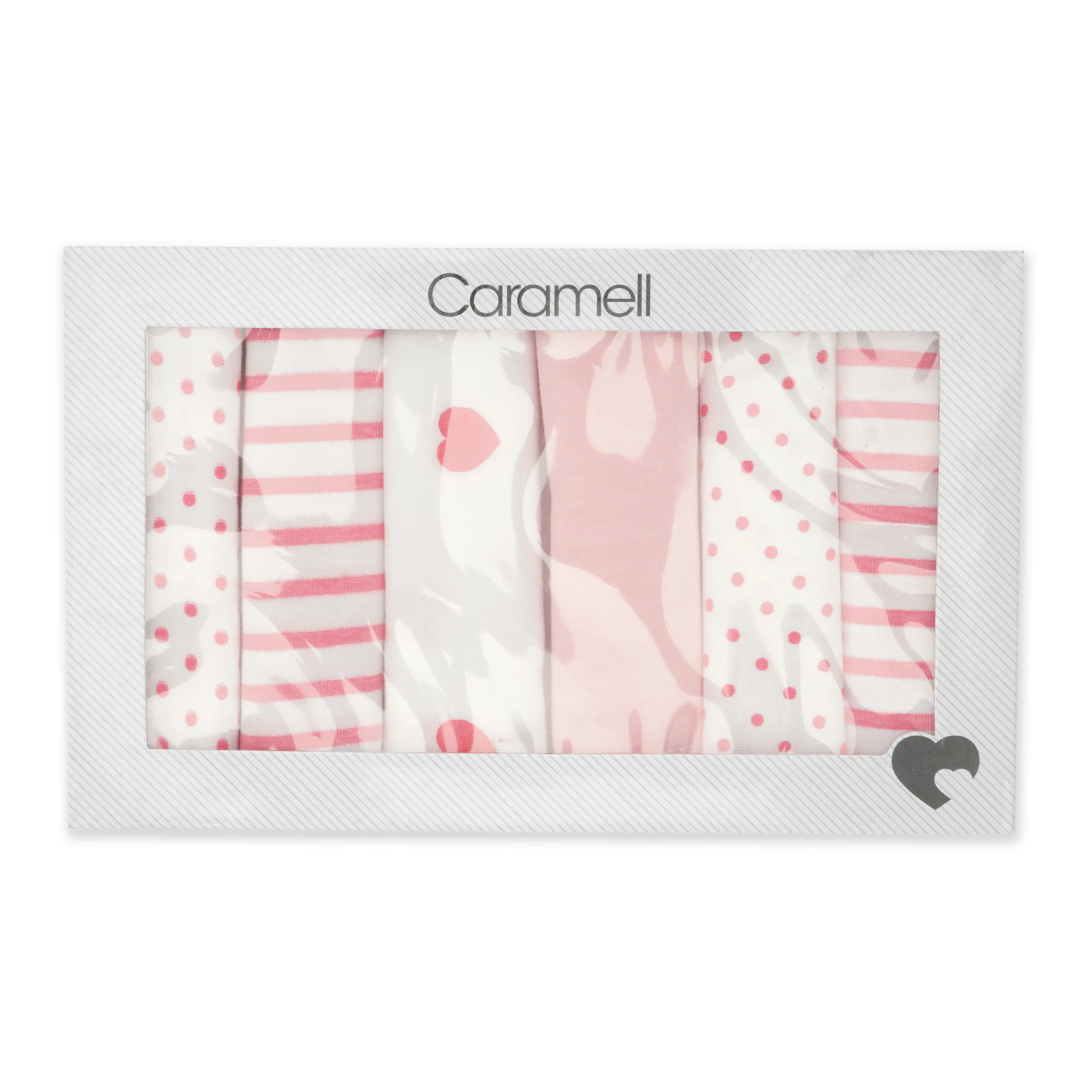 6Pcs Baby Washcloths Heart Pink & White - Sunshine - Image 4
