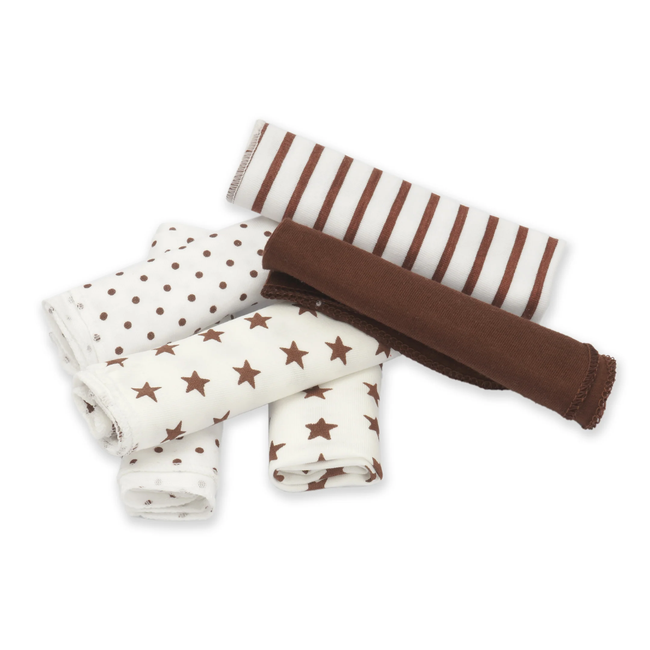 Baby Face Towel Pack Of 6 Star Brown & White - Sunshine - Image 2