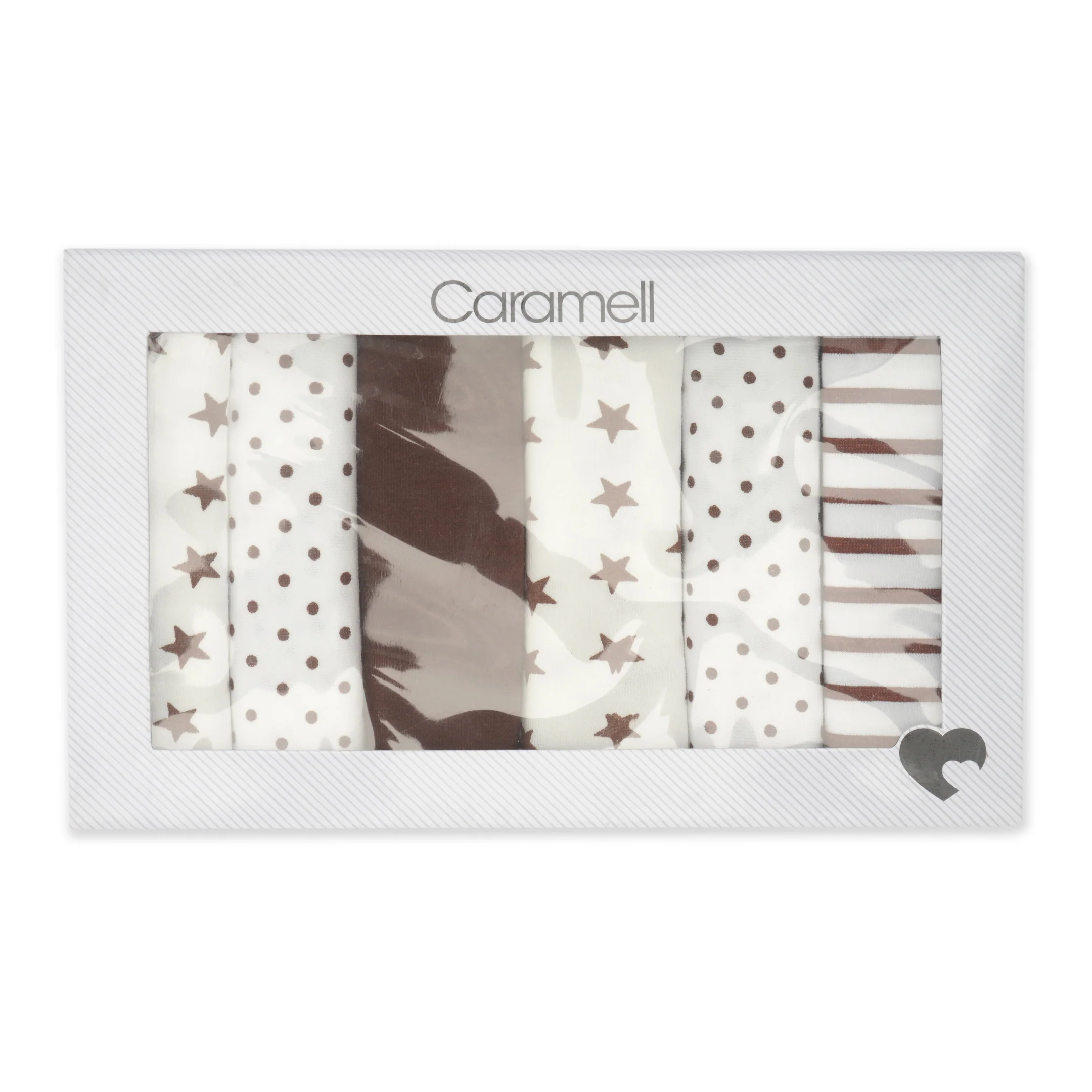 Baby Face Towel Pack Of 6 Star Brown & White - Sunshine - Image 3