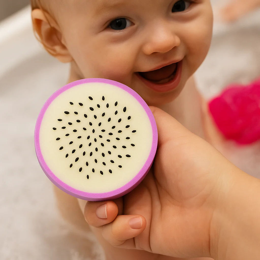 Baby Bath Sponge Fruit Purple - Sunshine - Image 2