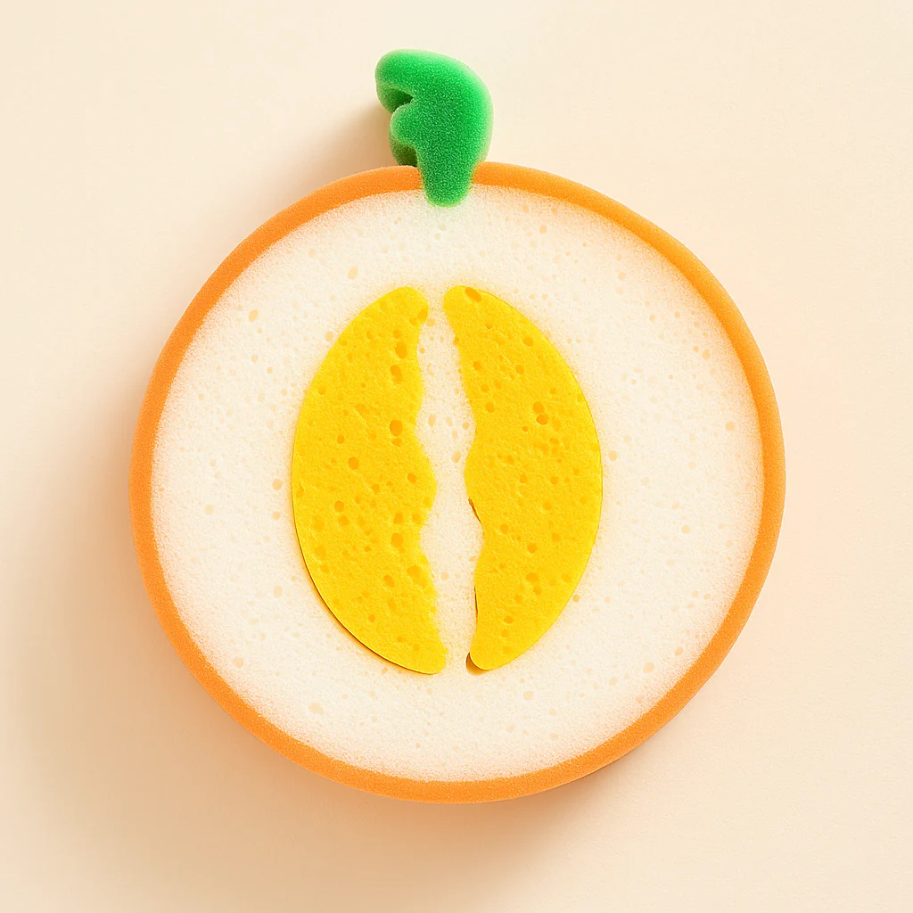 Baby Bath Sponge Orange - Sunshine - Image 3