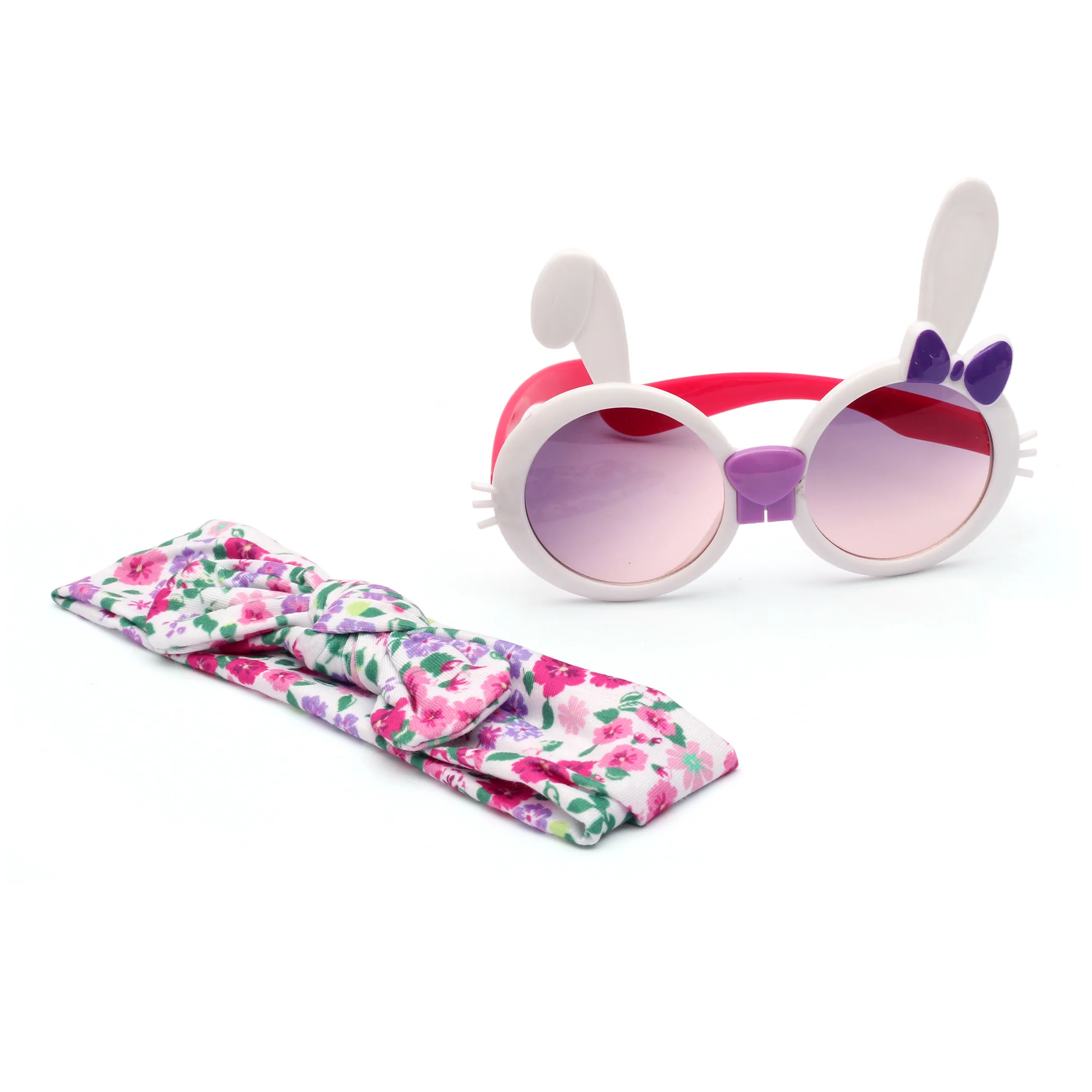 Girls 2 Pcs Headband & Glasses Set White - Sunshine