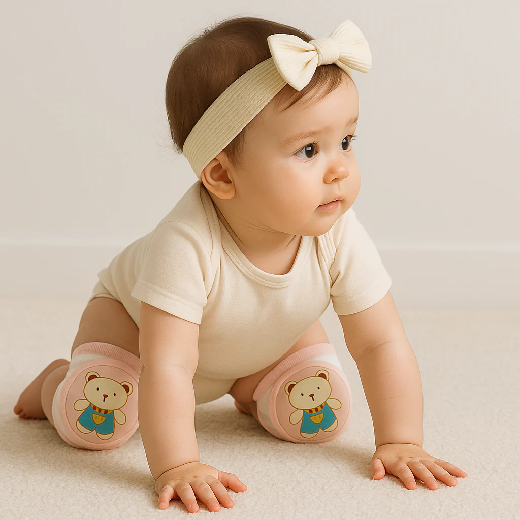 Baby Knee Pads Bear Pink - Sunshine