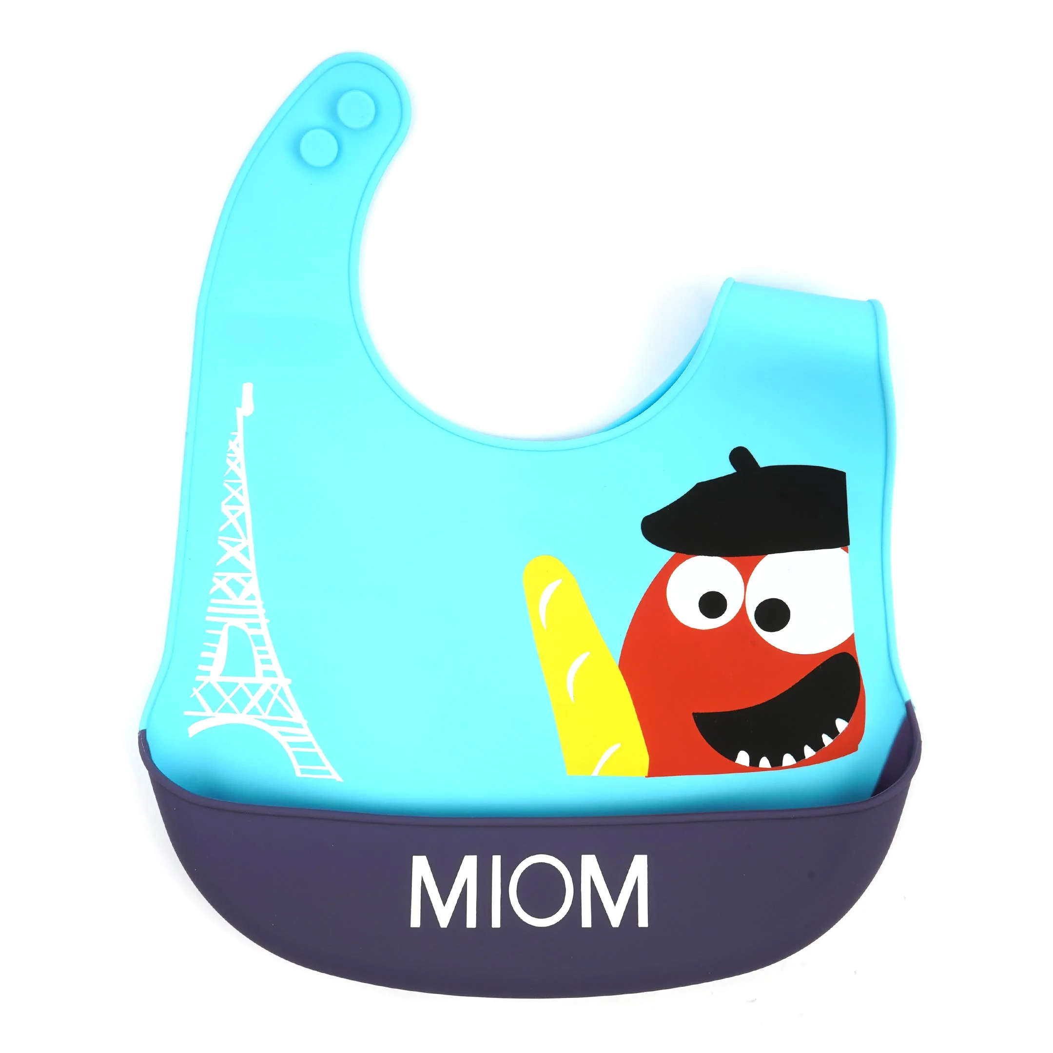 Baby Plastic Bib Monster Miom Sky Blue With Adjustable Strap - Sunshine - Image 3