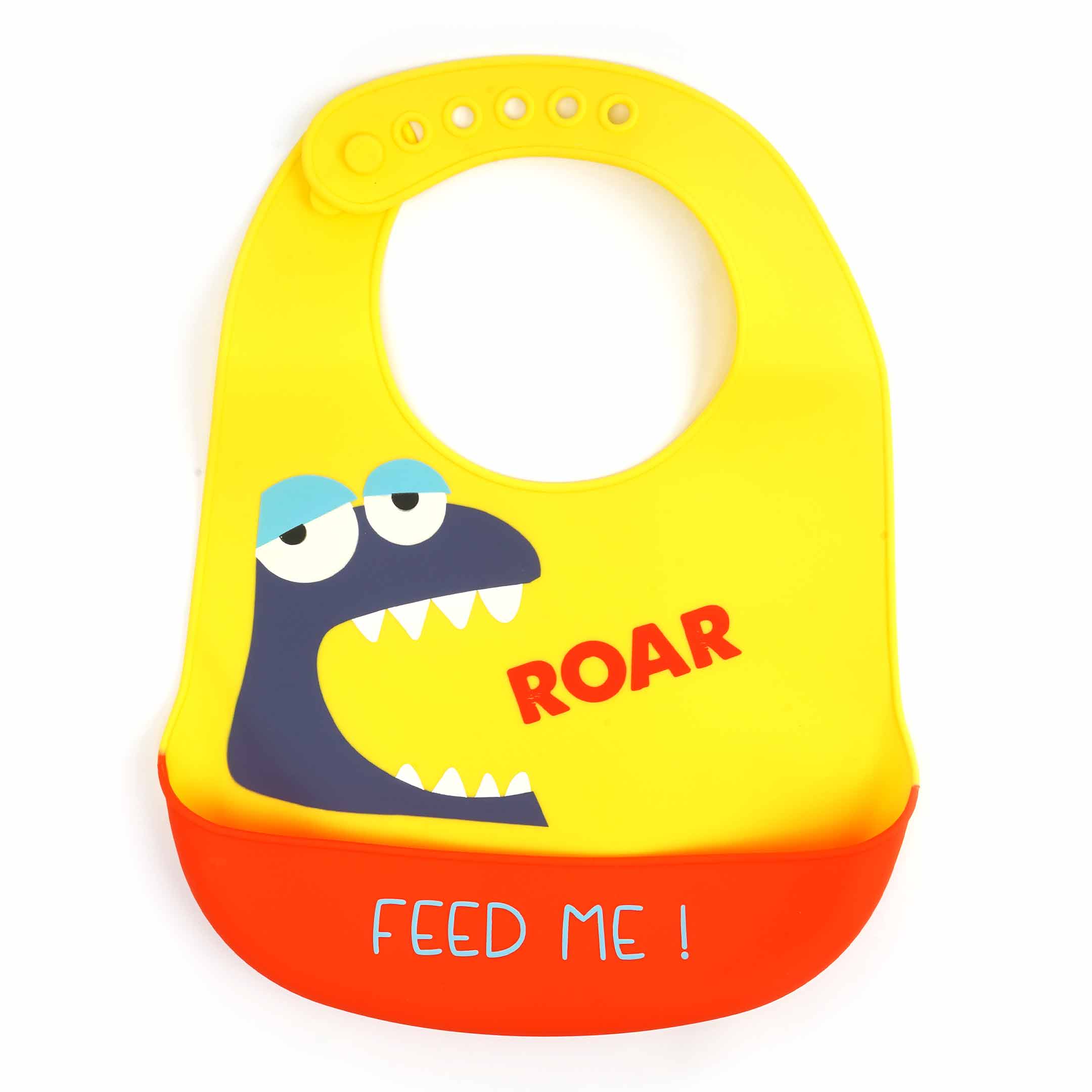 Baby Plastic Bib Monster Yellow With Adjustable Strap - Sunshine - Image 2